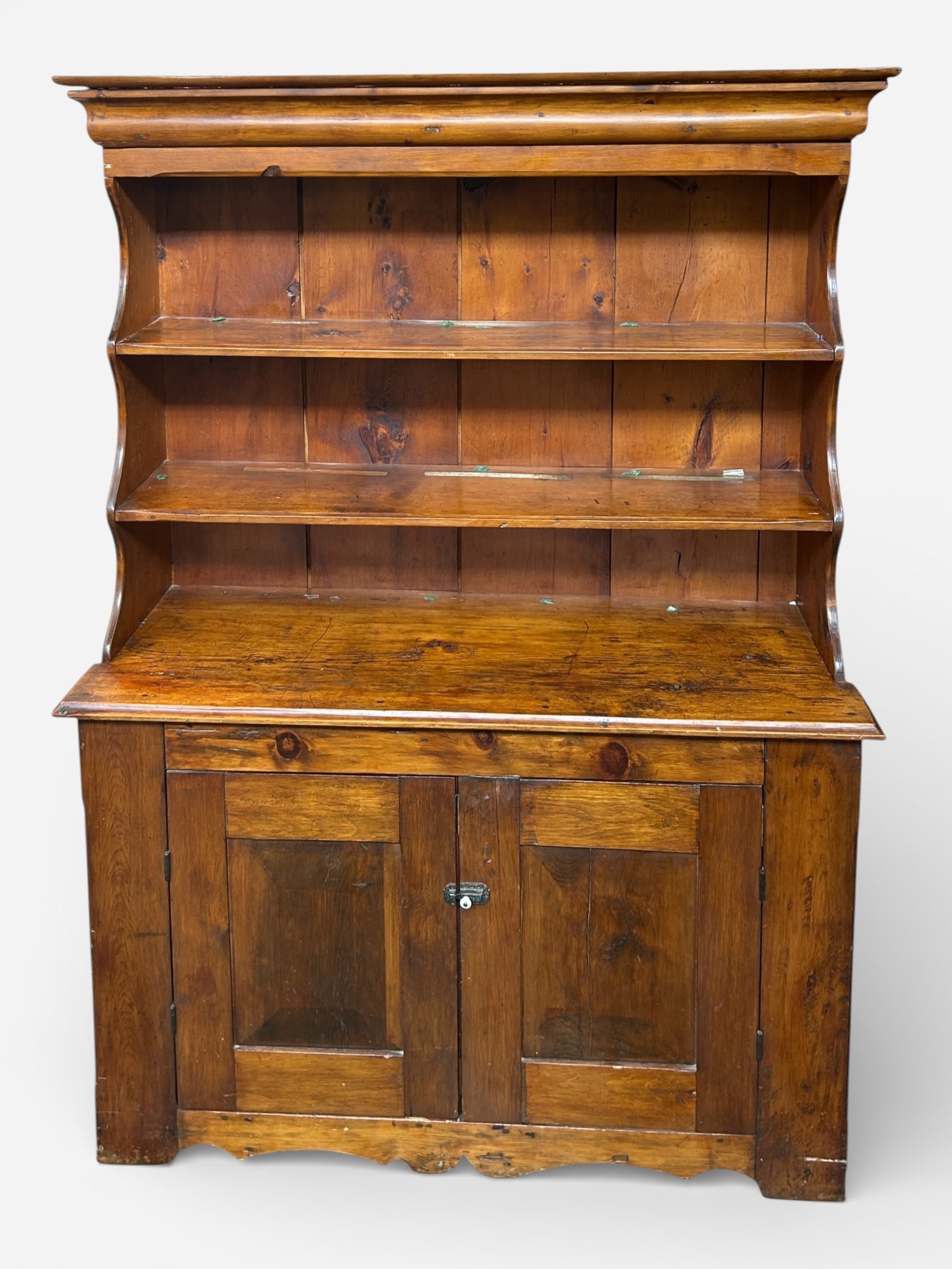 Rustic Pine Stepback Hutch. - 5