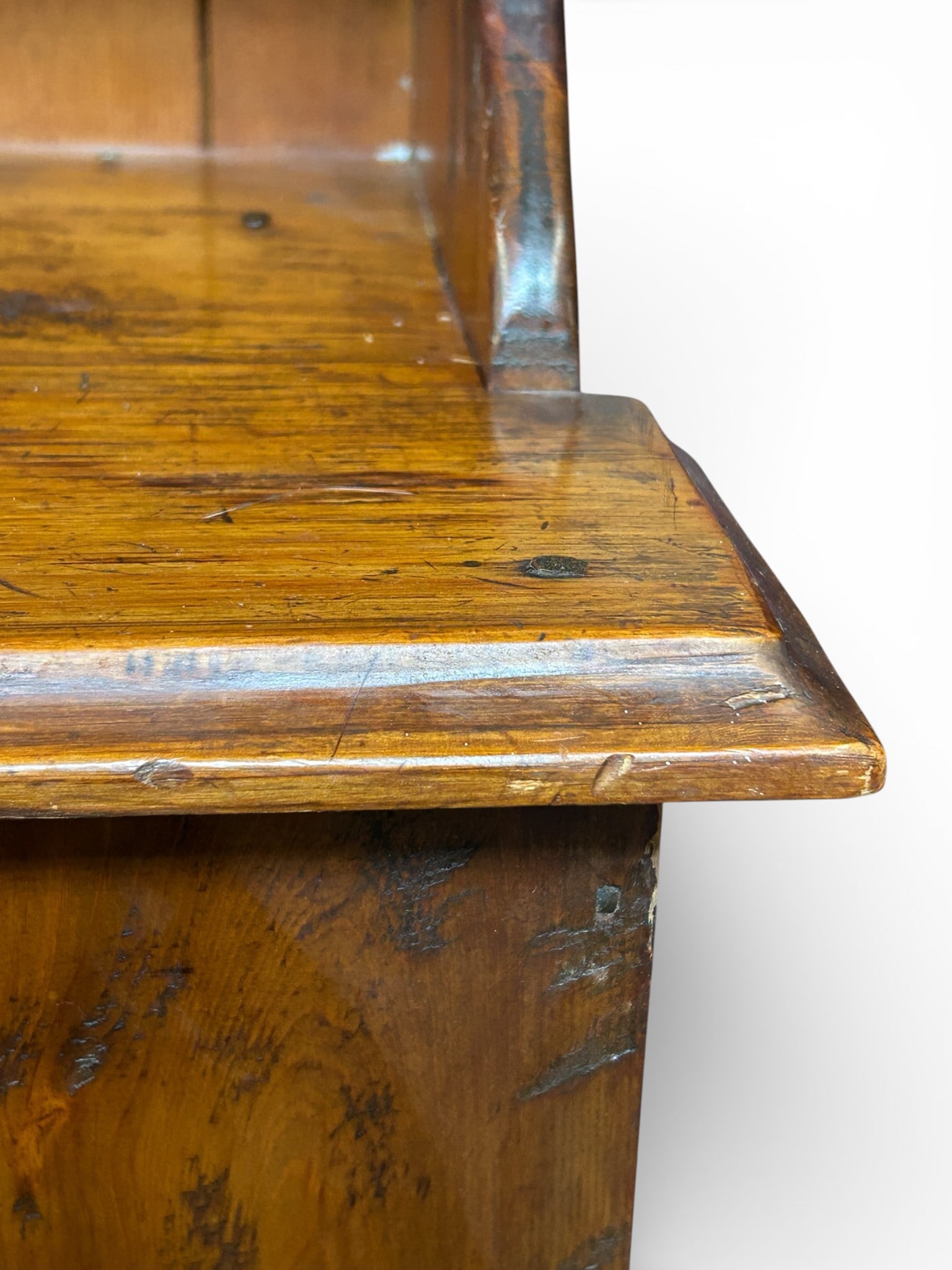 Rustic Pine Stepback Hutch. - 8