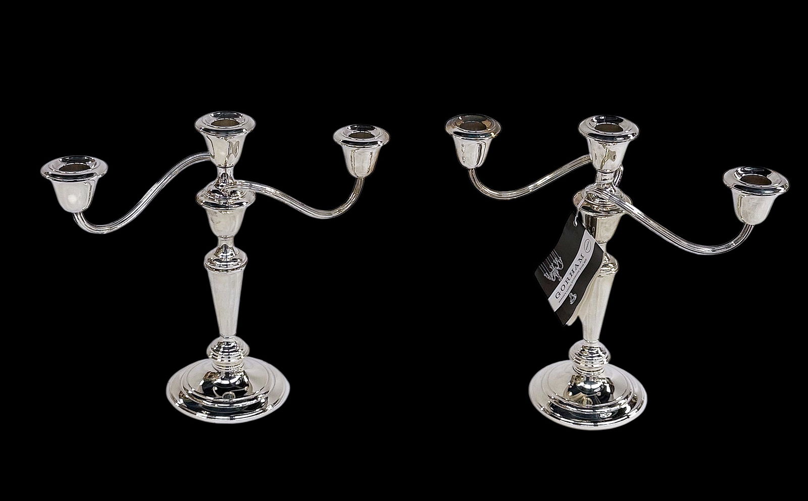 Pair of Gorham Weighted Sterling Candelabra. (1 of 4)
