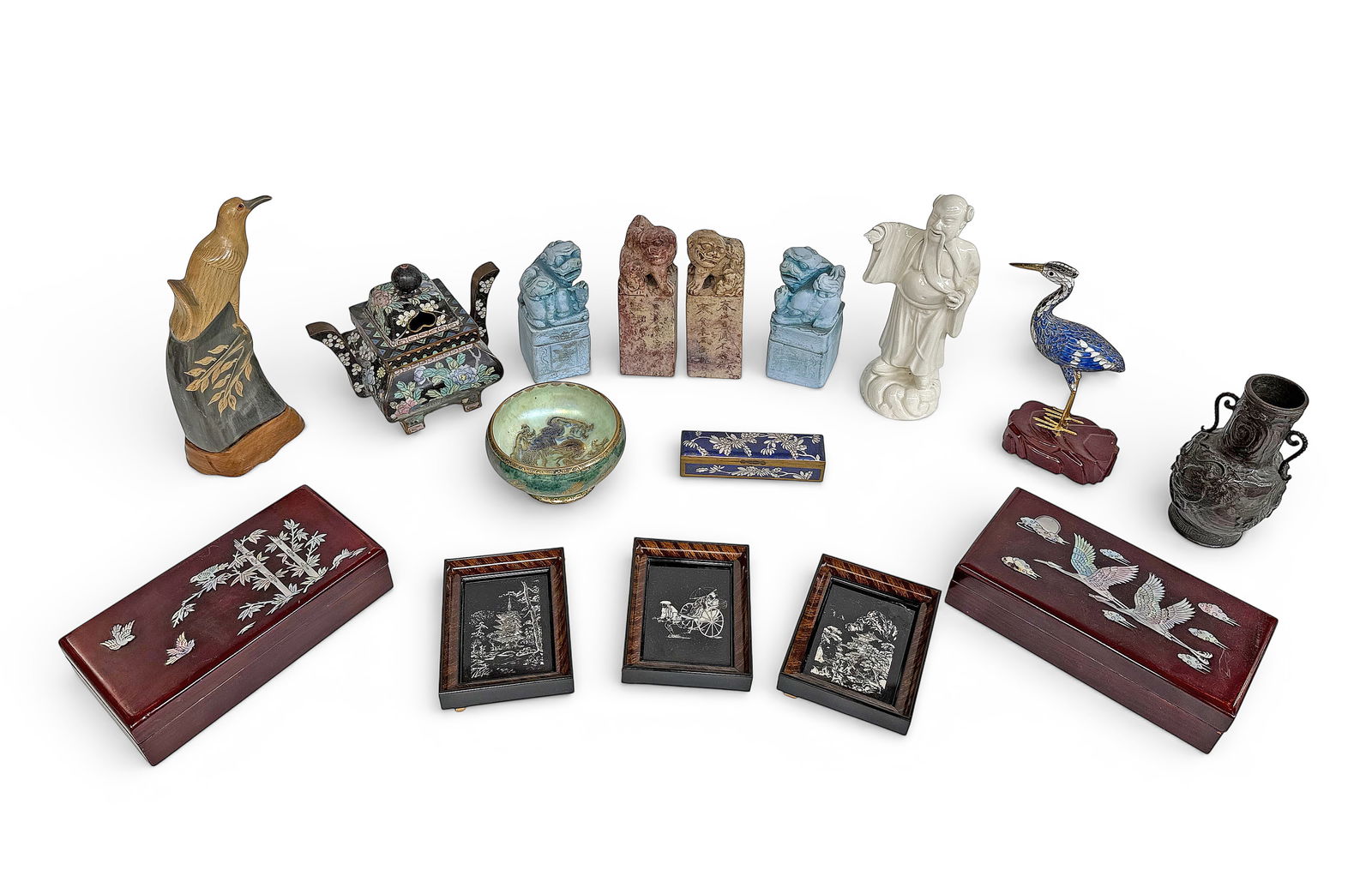 Lot: Two Boxes of Assorted Asian Items. (1 of 17)