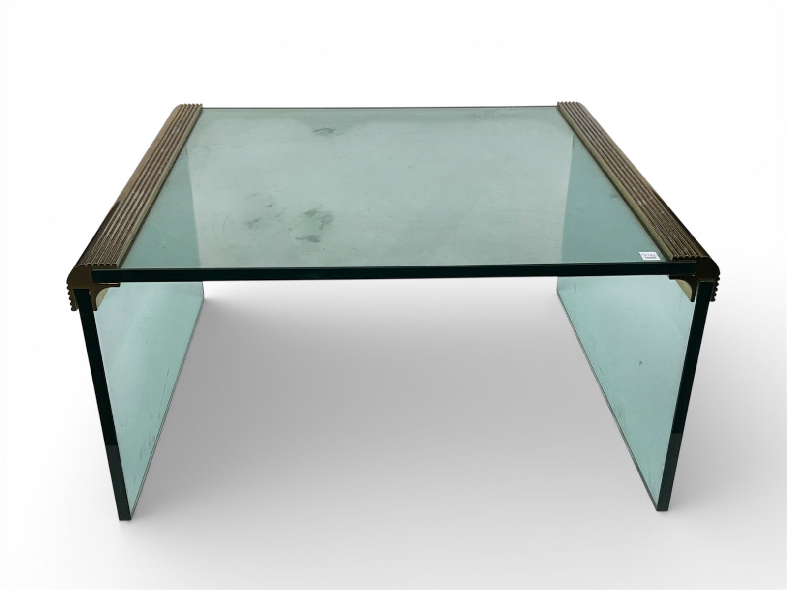 Leon Rosen Style Glass Top Coffee Table, As Is. (1 of 5)