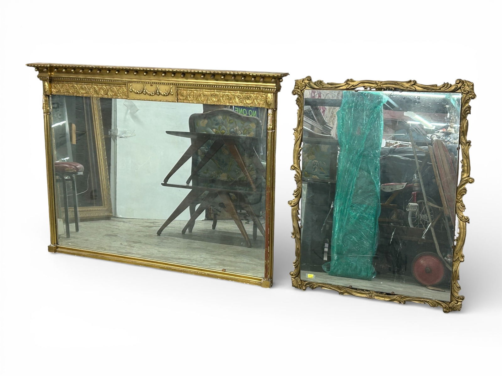 2 Ornate Gilded Mirrors, inc. Overmantel. (1 of 11)