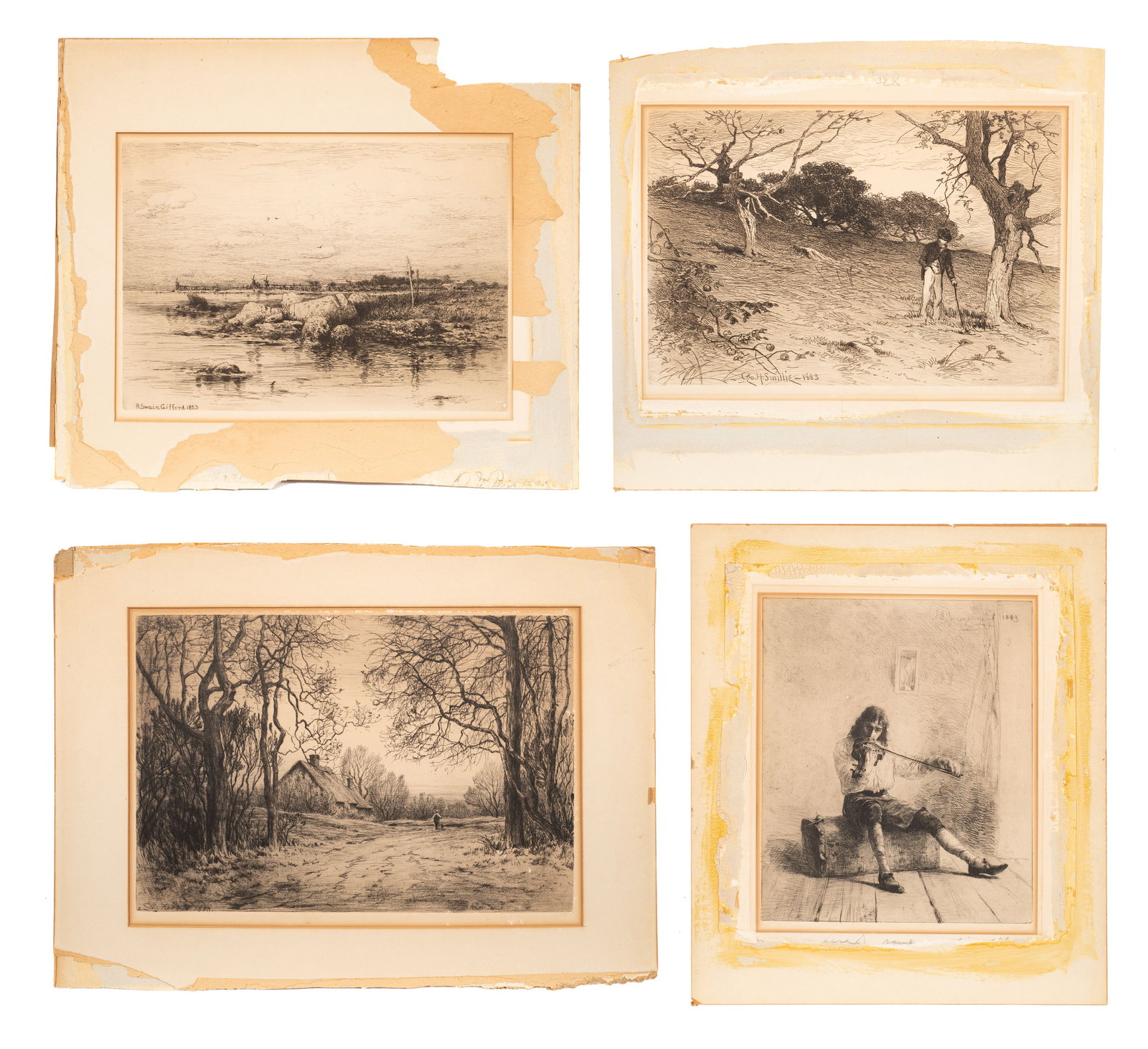 Four Antique Etchings - Smillie, Tanner, etc. (1 of 17)