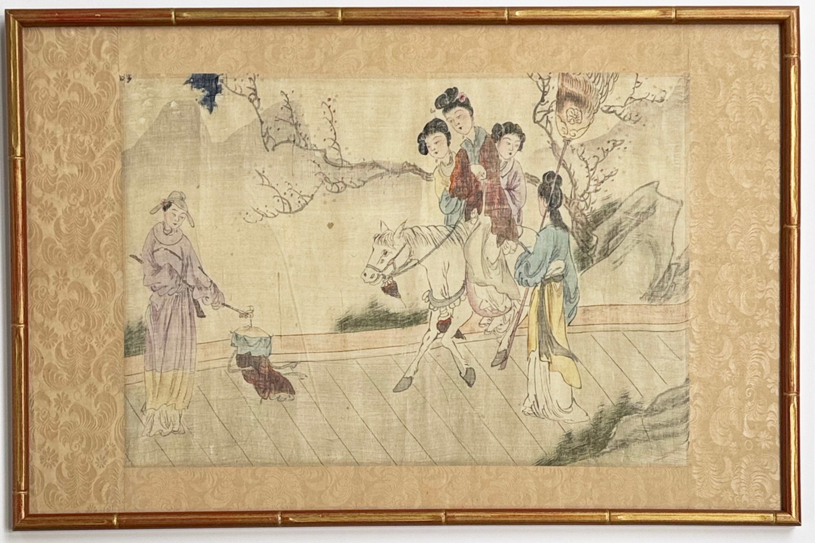 Antique Chinese Watercolor on Silk. (1 of 4)