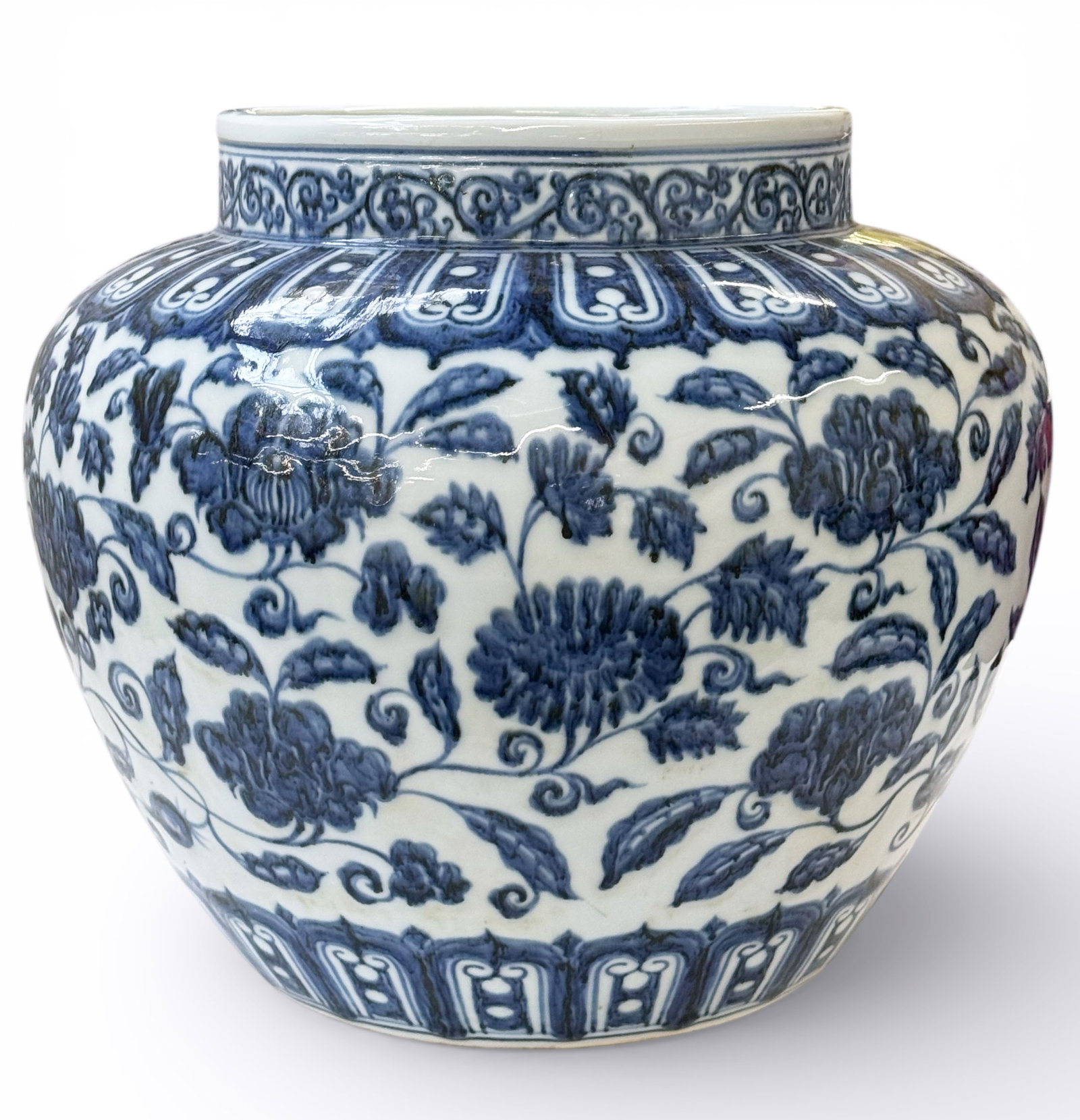 Lg. Ming Style Chinese Blue & White Porcelain Vase (1 of 7)