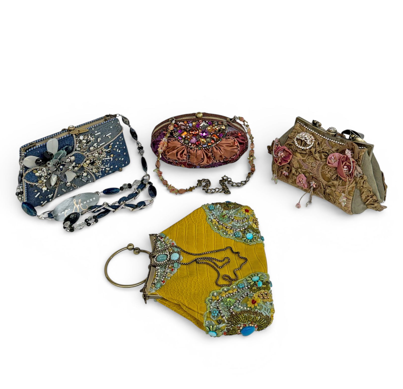 Lot of 4 Mary Frances Handbags w/ Rhinestones. (1 of 10)