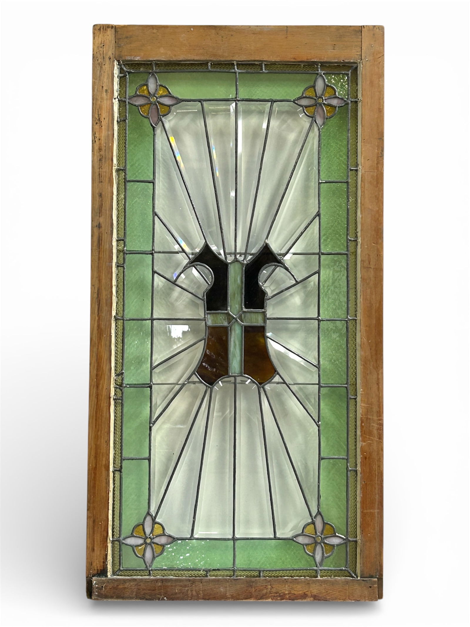 Art Deco Stained and Bevelled Glass Window. (1 of 8)