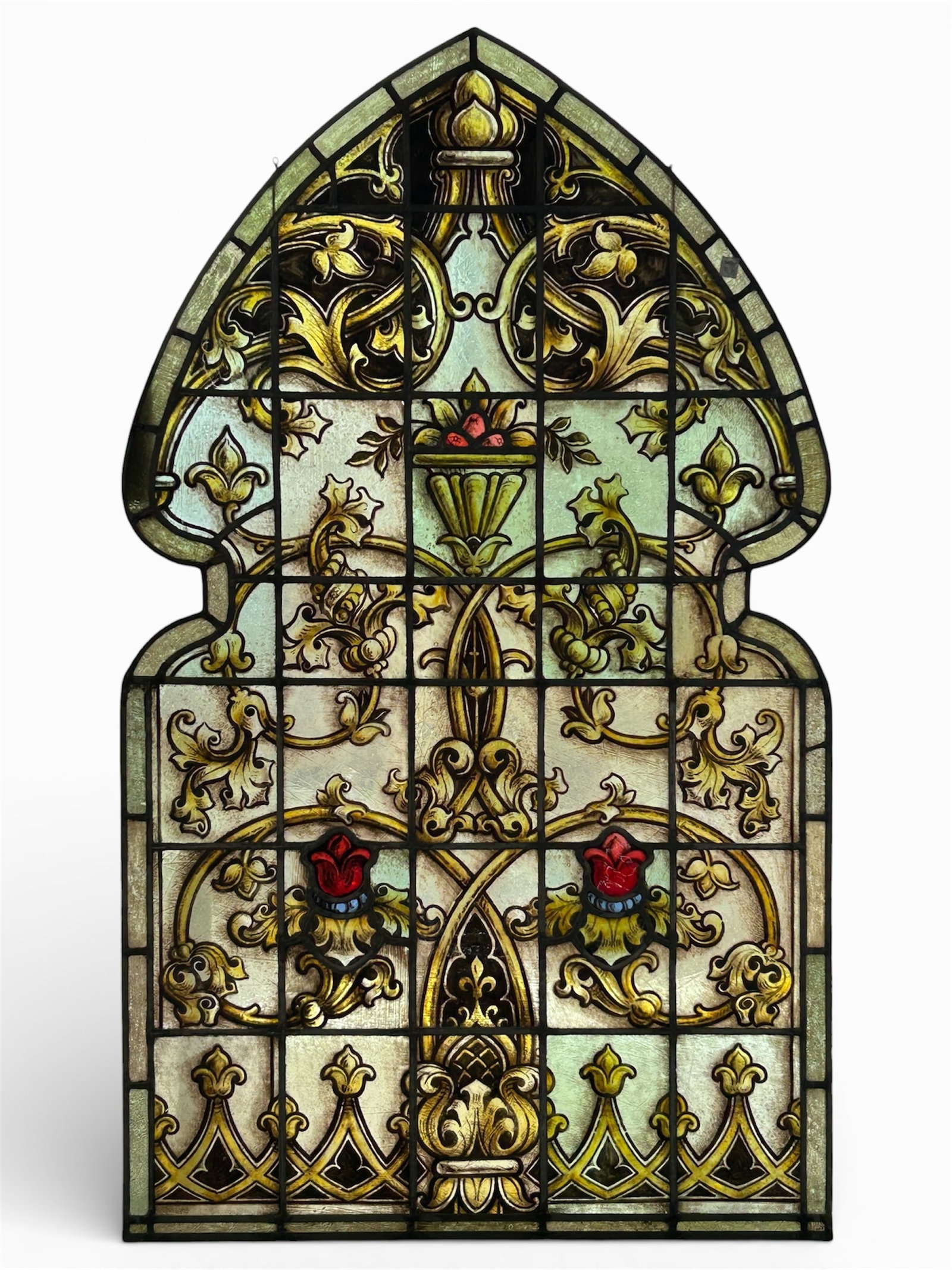 Large Stained & Painted Leaded Glass Window. (1 of 4)