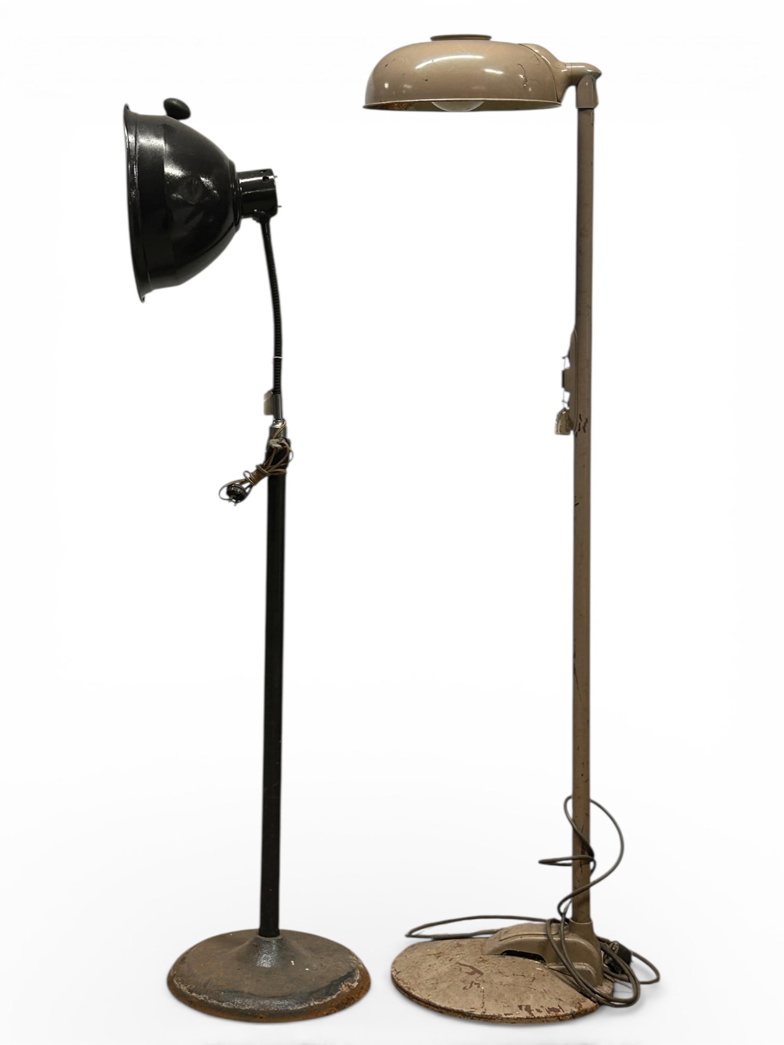 Lot of 2 Industrial Metal Floor Lamps. (1 of 12)