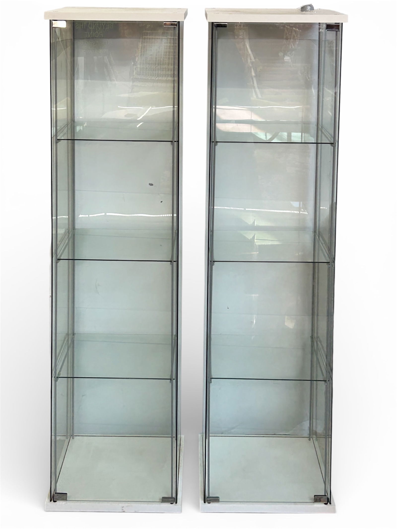 Two Contemporary Glass Display Towers or Cabinets. (1 of 4)
