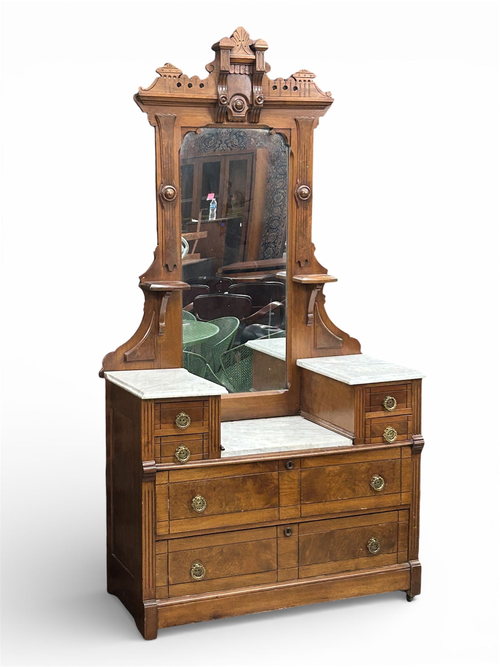 Eastlake Victorian Marble Top Dresser. (1 of 8)