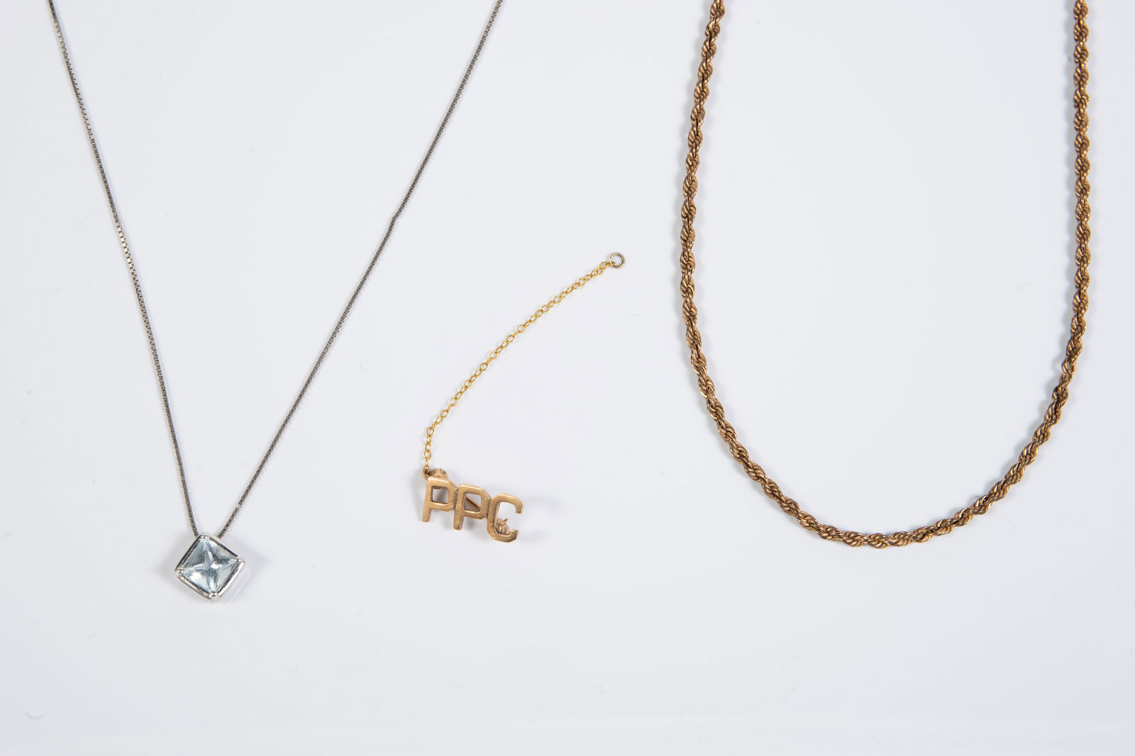 Lot of 10K Gold Jewelry - Fob, Necklace, Pin. (1 of 8)