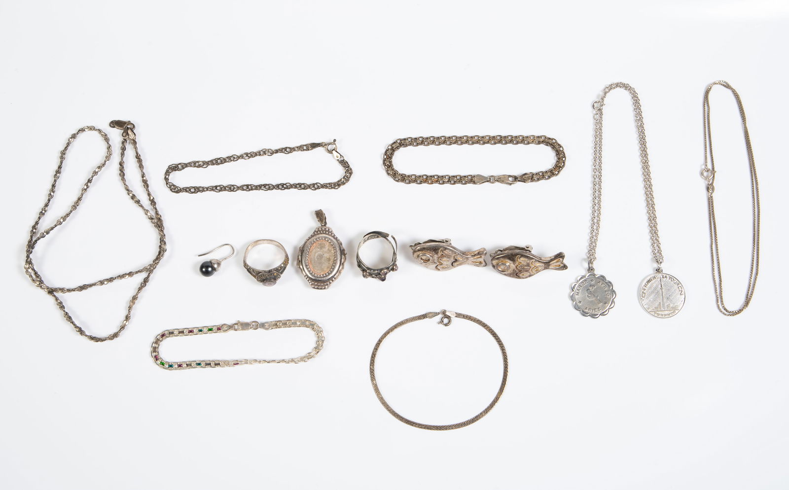 11 Pcs. of Sterling Silver Jewelry - Italy, Locket (1 of 6)