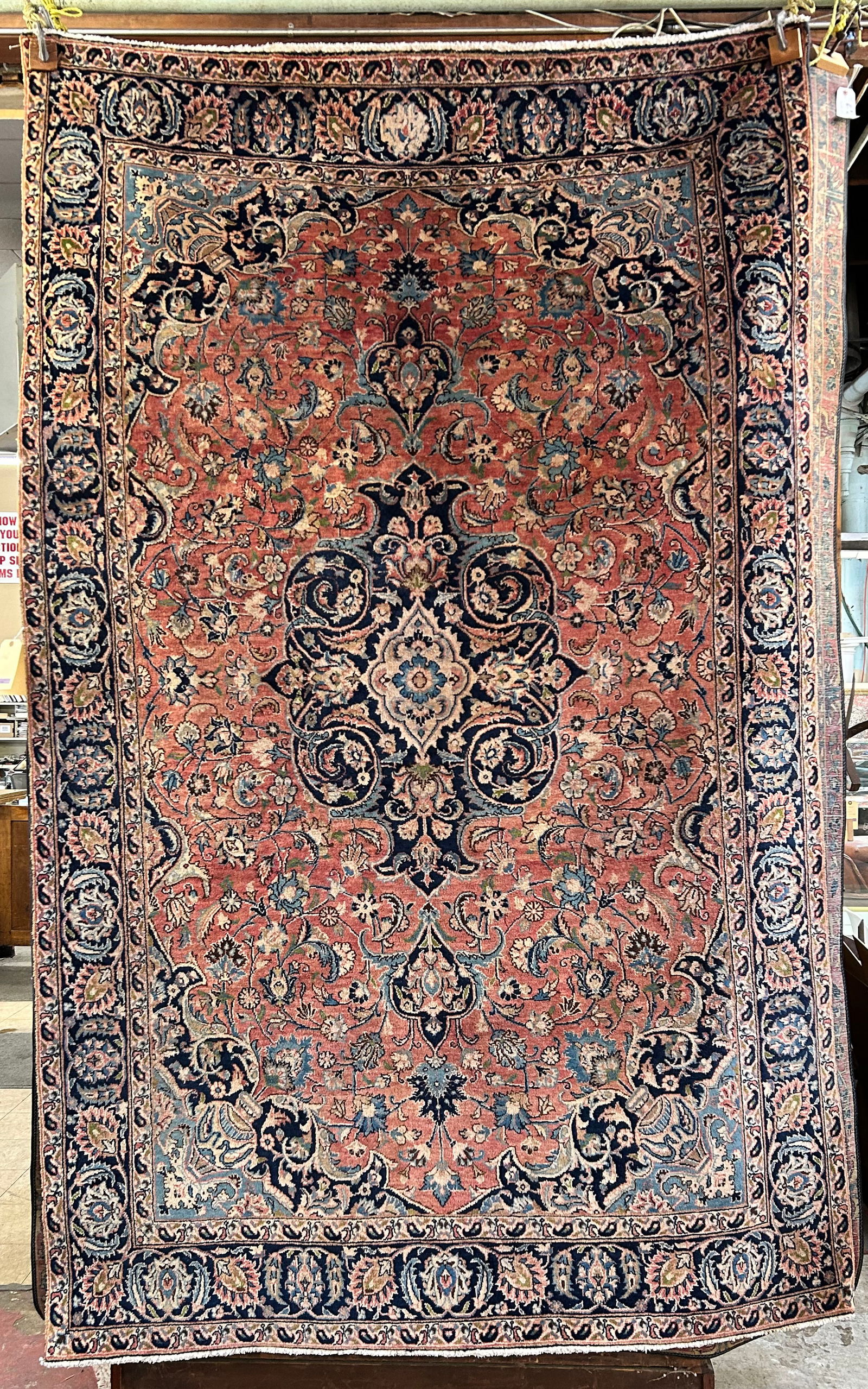 6' 3" x 10' 1" Persian Tabriz or Kashan Rug. (1 of 4)