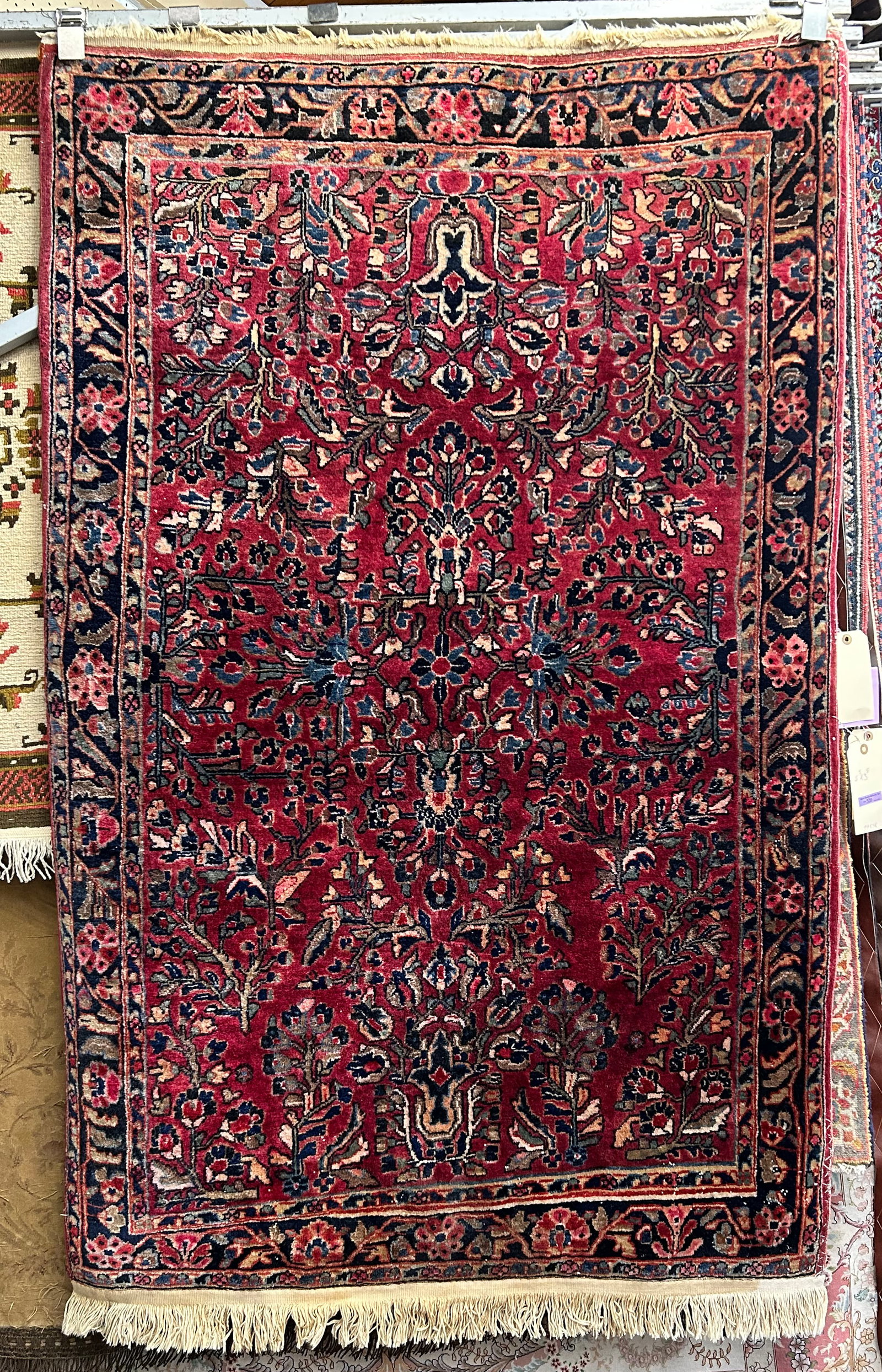 3' 5" x 5' 5" Persian Sarouk Rug. (1 of 5)