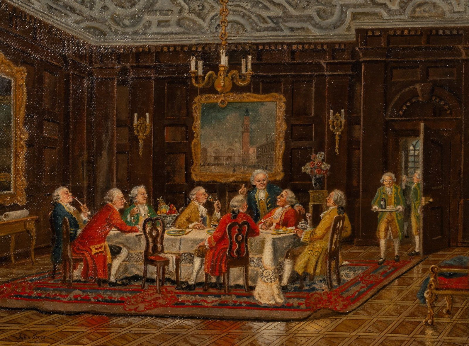 "The Admiral Explains" Oil Painting, John Terry. (1 of 6)