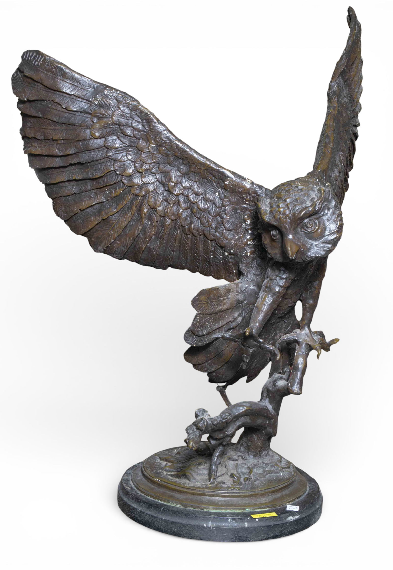 Large Hunting Owl Bronze, After Jules Moigniez. (1 of 6)