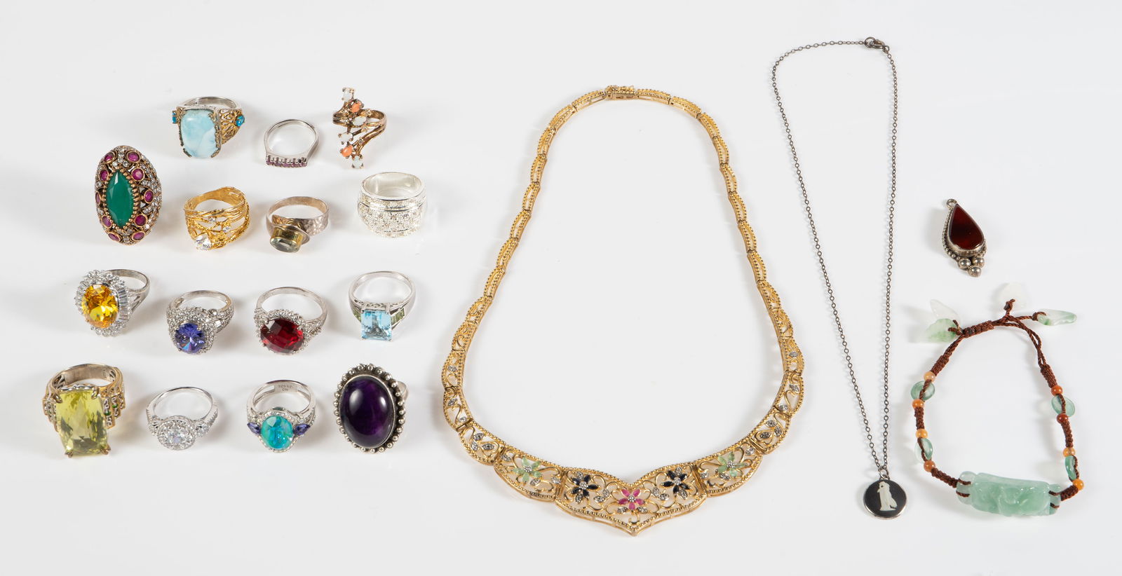 Sterling Silver Jewelry w/ Stones - Amethyst, Jade (1 of 11)