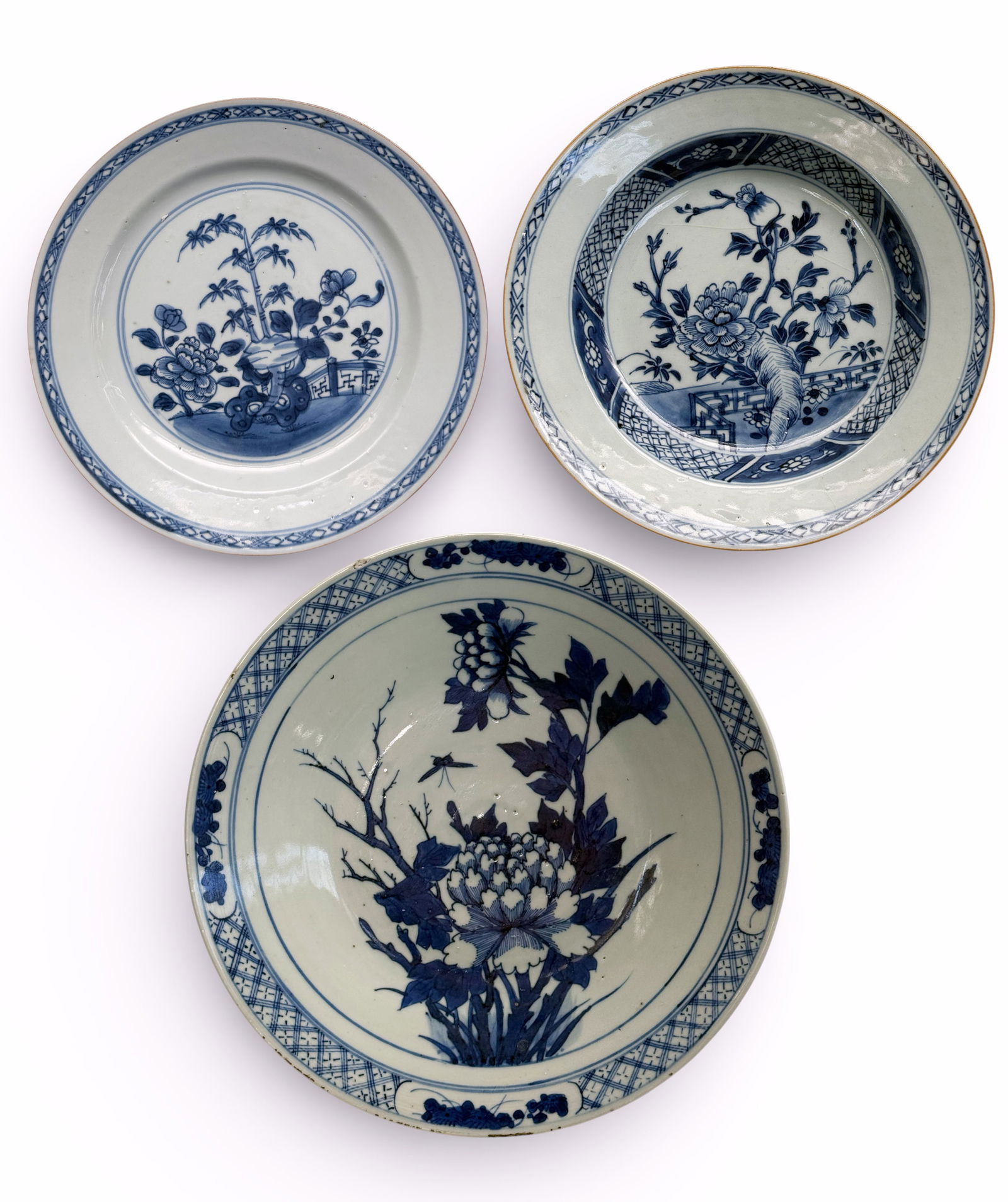 3 Qing Dynasty Chinese Blue & White Porcelain Pcs. (1 of 7)