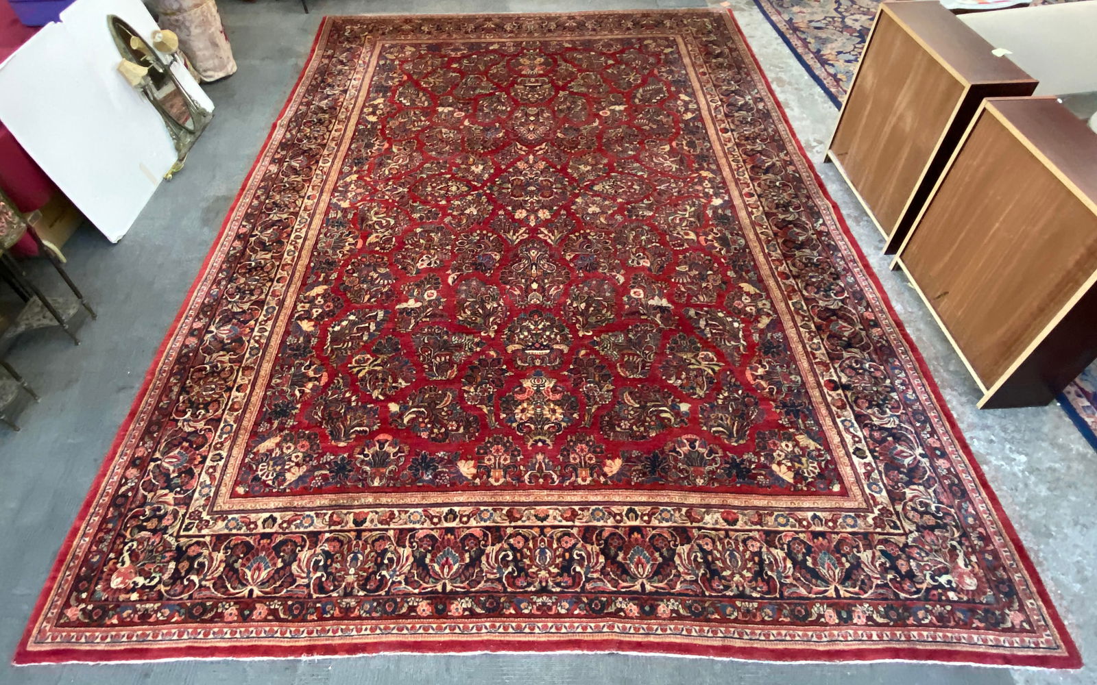 12' 2" x 17' 8" Palace Size Persian Sarouk Rug. (1 of 7)