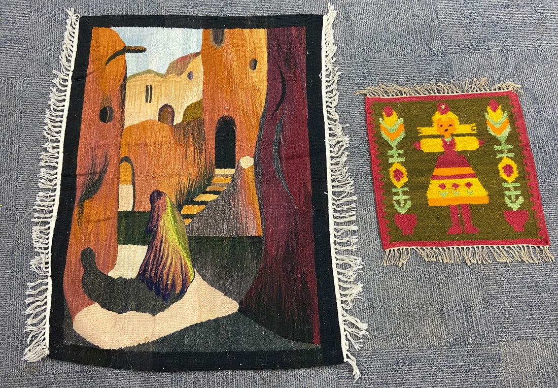 Lot of 2 Pictorial Kelim Rugs. (1 of 5)