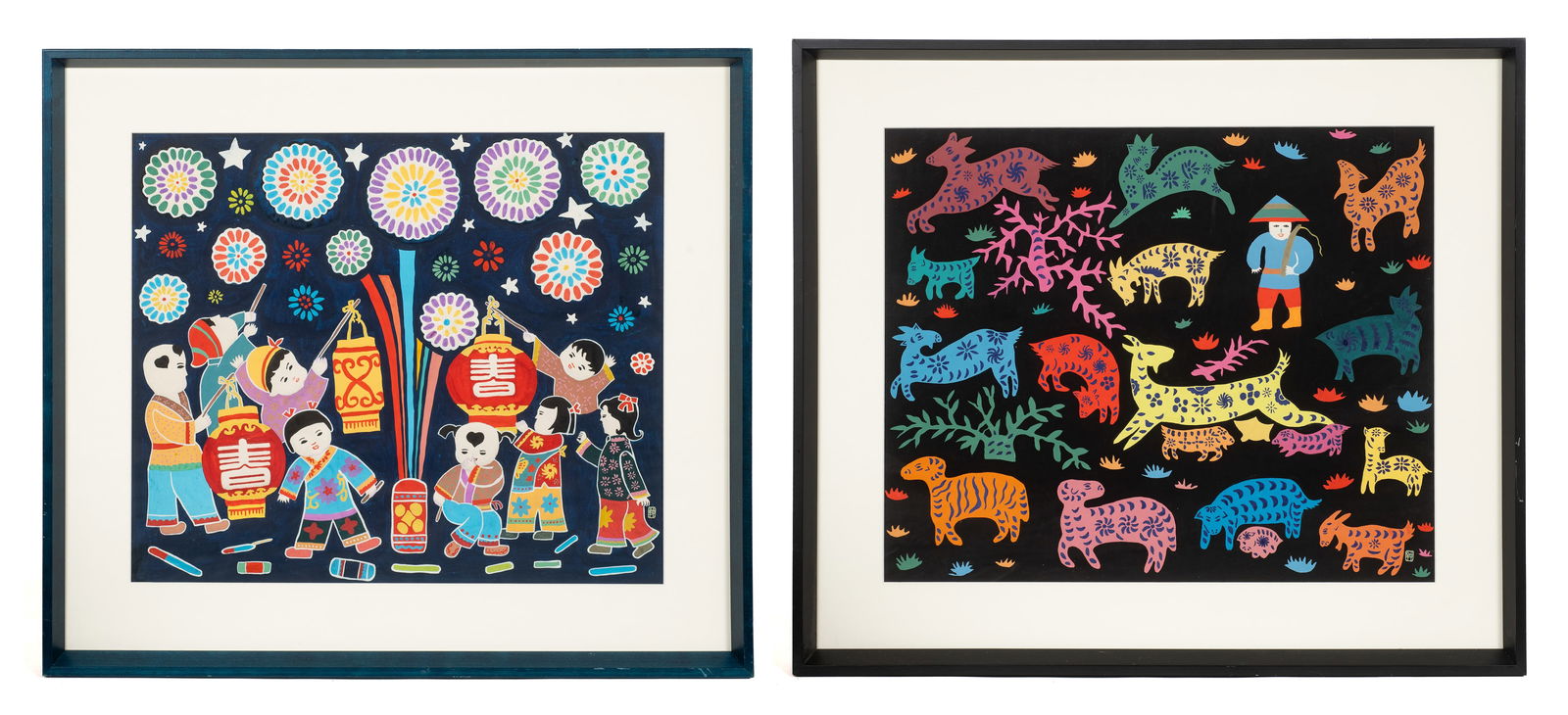 Pr. of Chinese New Year Paintings, Signed. (1 of 10)