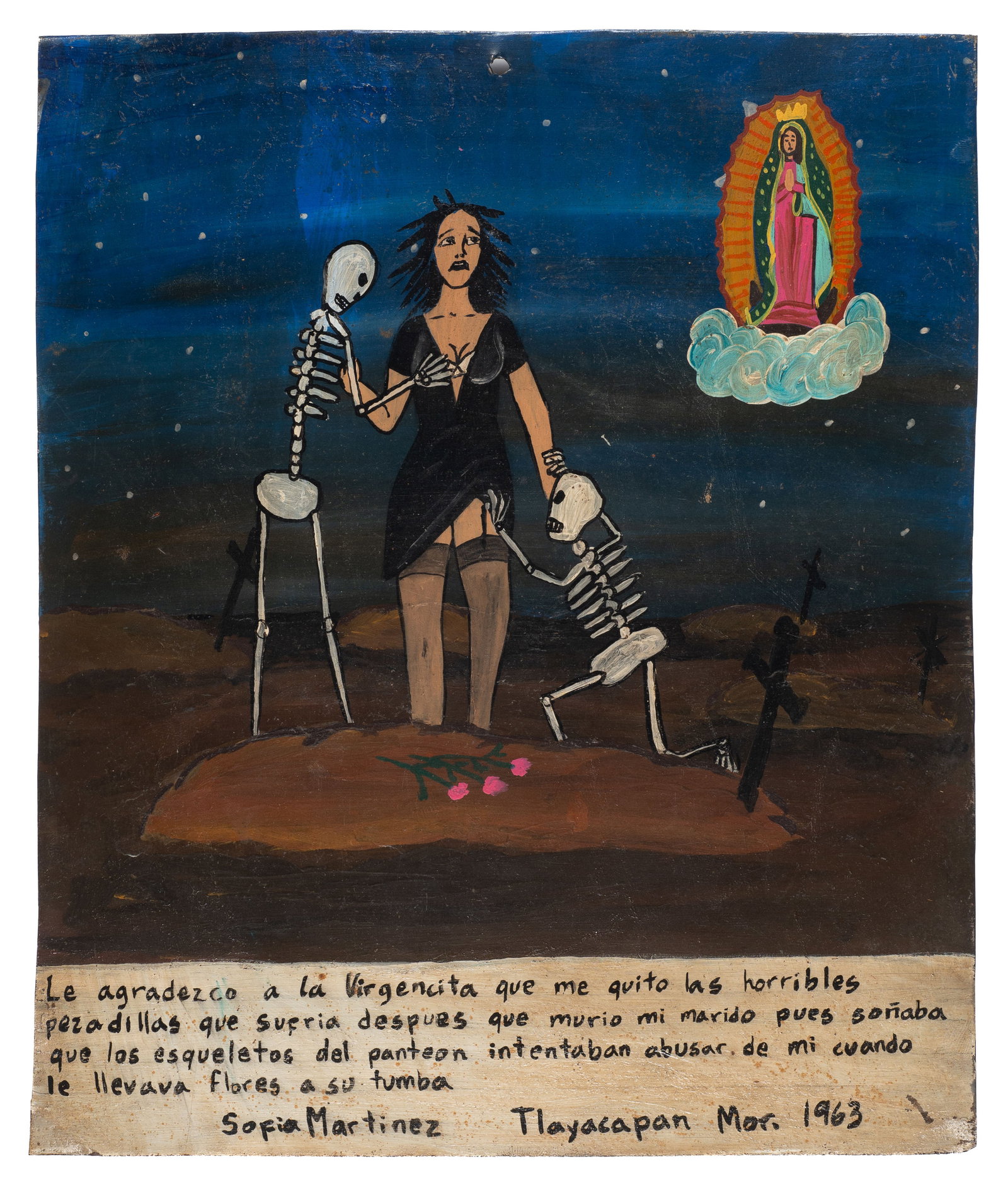 Mexican Folk Art Retablo / Ex-Voto on Tin. (1 of 5)