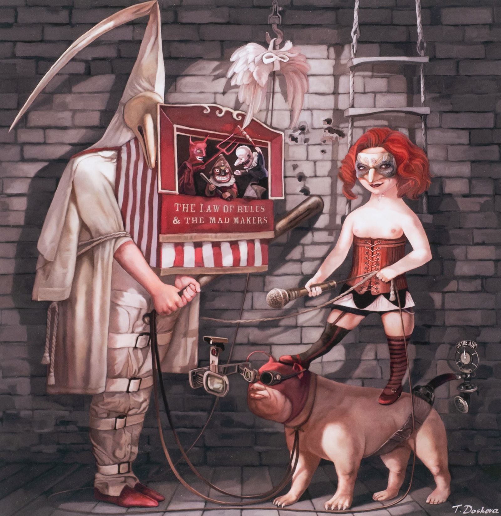 "Americana...The Mad Makers", Tanya Doskova Giclee: Artist(s): Tanya Doskova (Bulgarian, b. 1960). Medium: Color giclee print. Signature(s): Pencil signed, titled, and numbered (14/100) in its lower margin. Printed by the artist. Paperwork/Provenance: