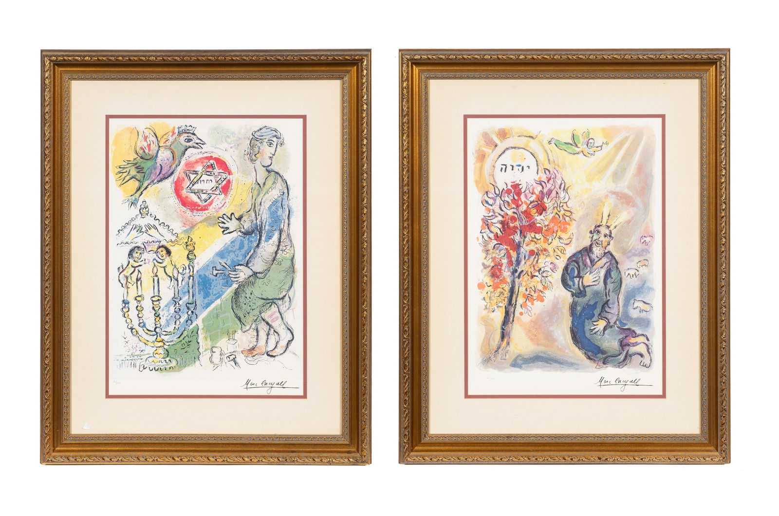 Lot of 2 Exodus Suite Lithographs, Marc Chagall. (1 of 13)