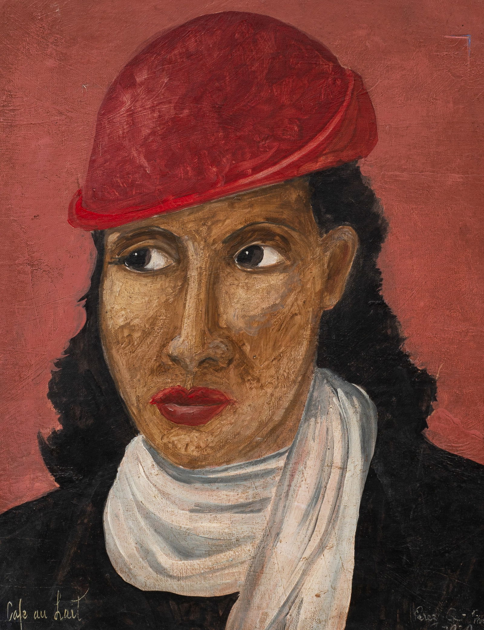 Cafe au Lait, Female Portrait Signed Perez Q. (1 of 7)