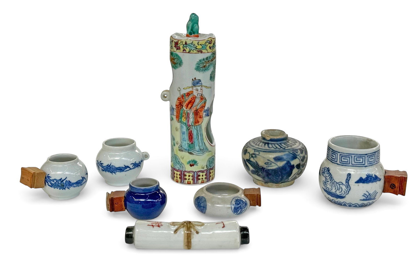 Lot of Chinese Porcelain Bird Cage Feeders, etc. (1 of 5)