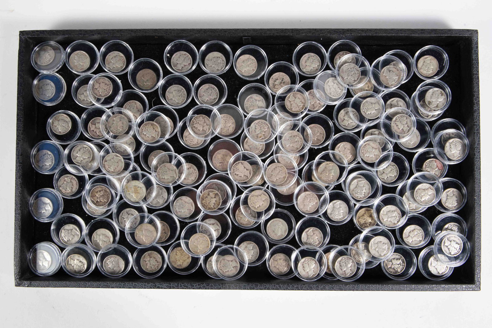 Lot of 116 Circulated Silver Dimes, Mostly Mercury (1 of 7)