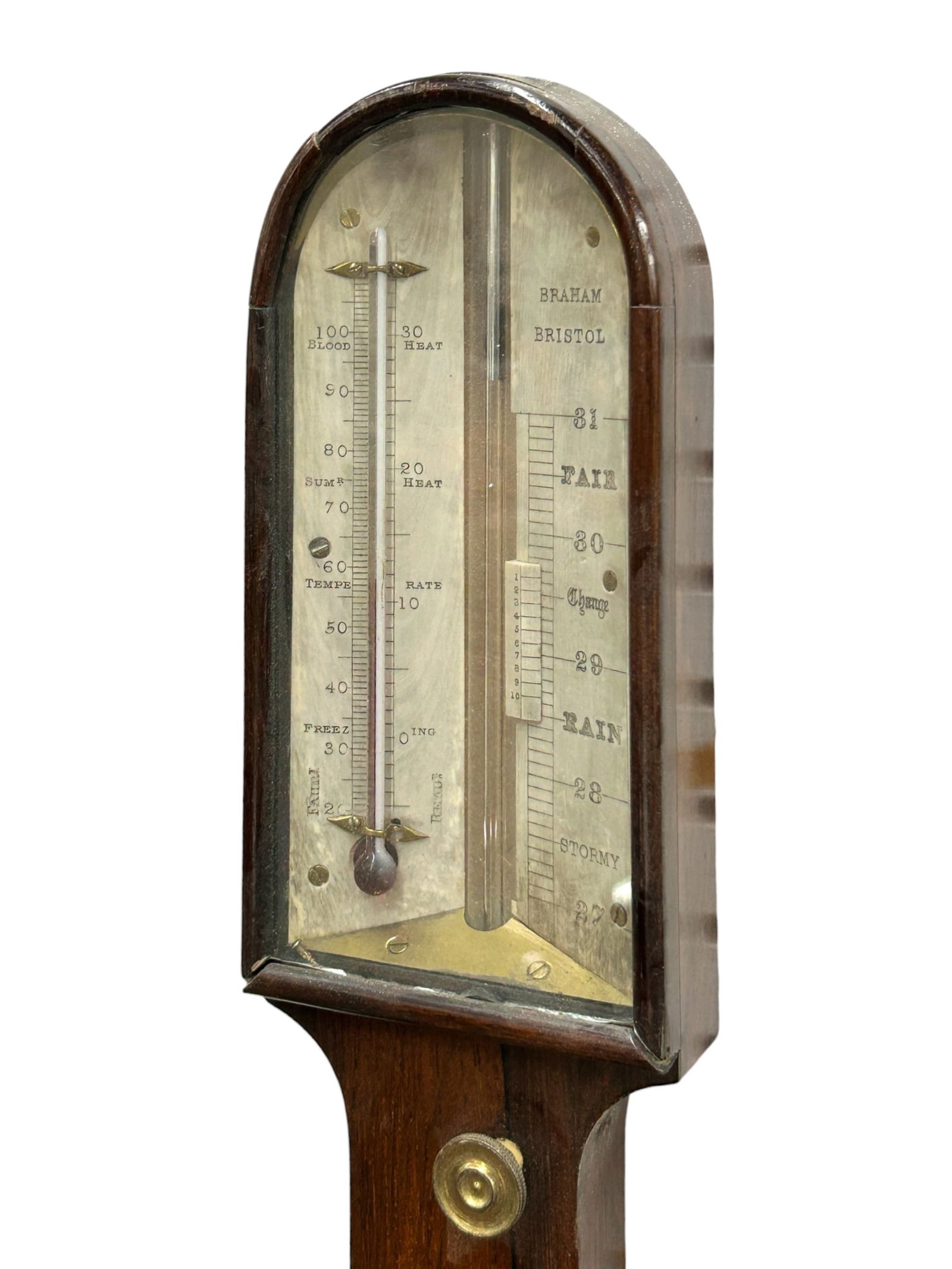 Braham Bristol Stick Barometer Thermometer. - 2