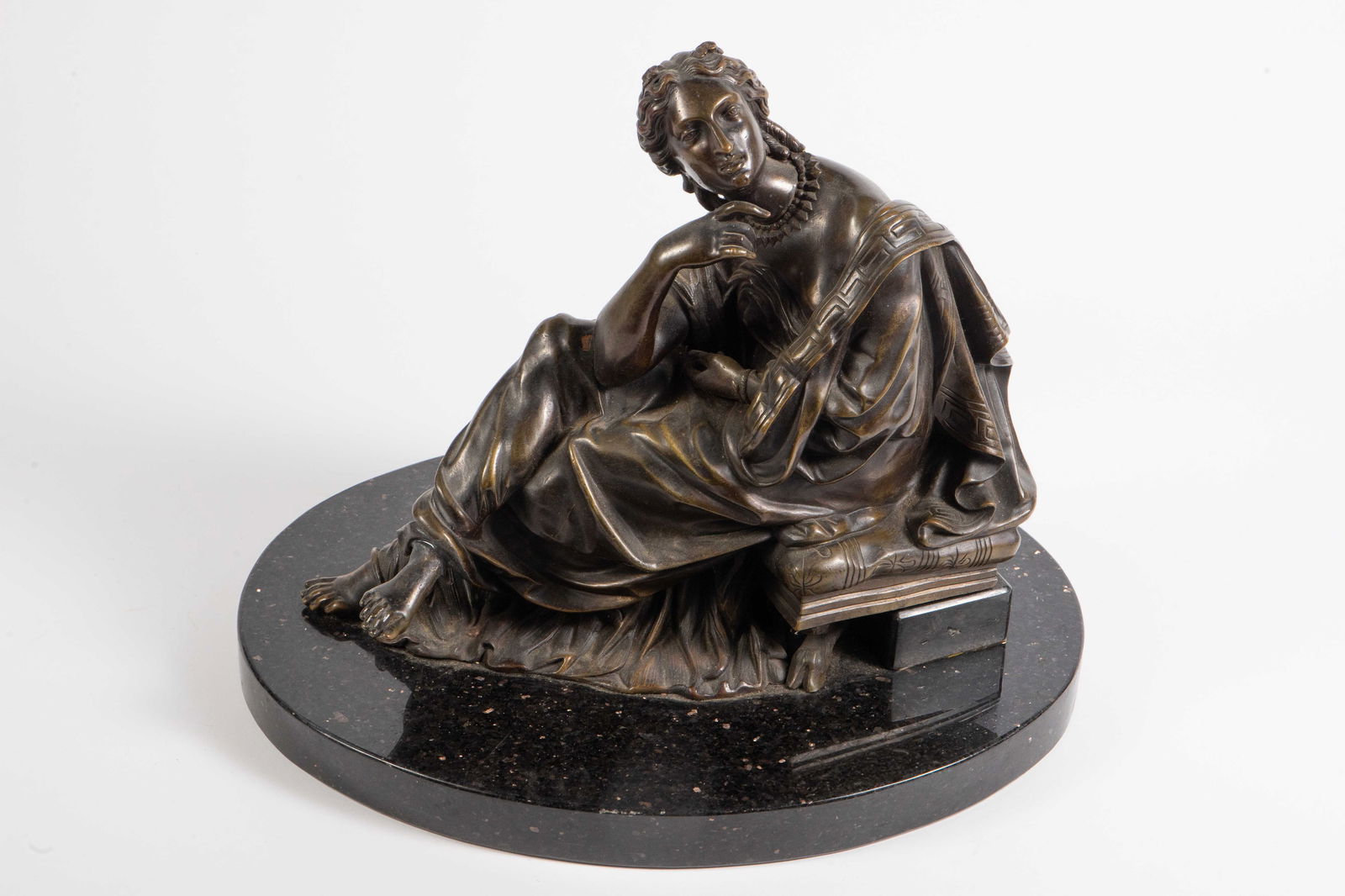 Bronze on Marble of Thinking Woman. (1 of 7)