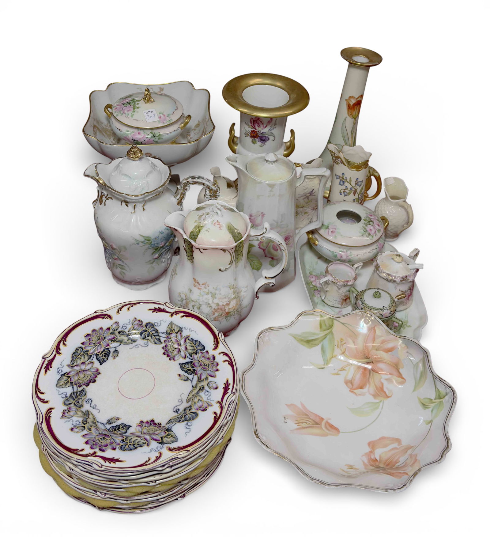Lot of Antique Porcelain Items - Nippon, Tea Pots. (1 of 6)