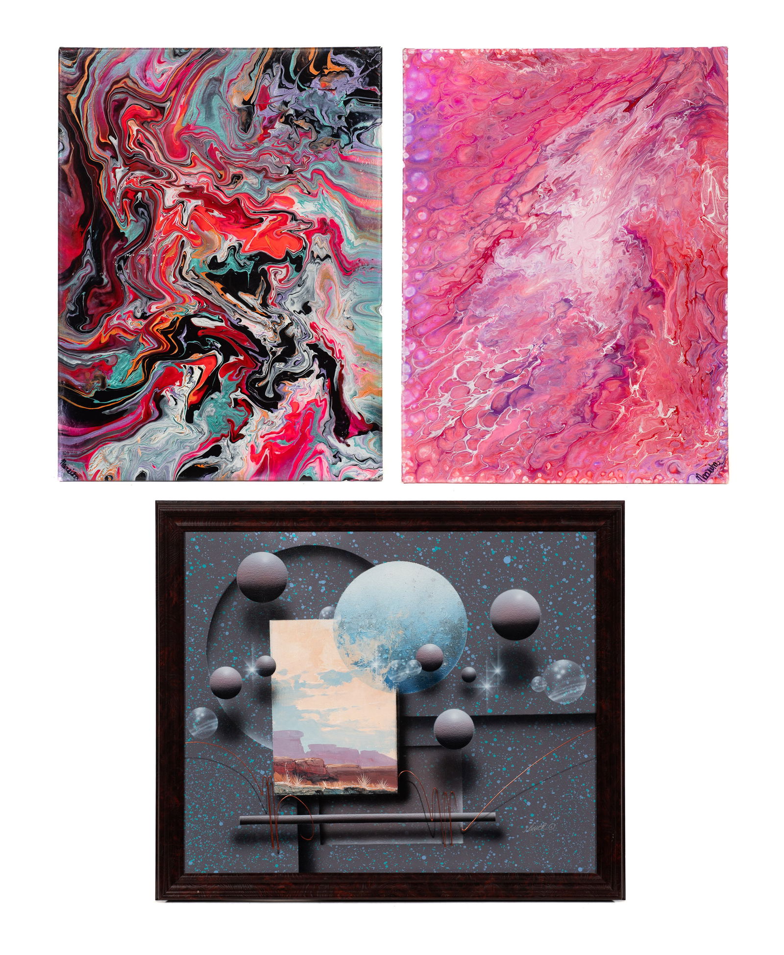 Lot of Three Abstract Works - J. Kugler, etc. (1 of 14)