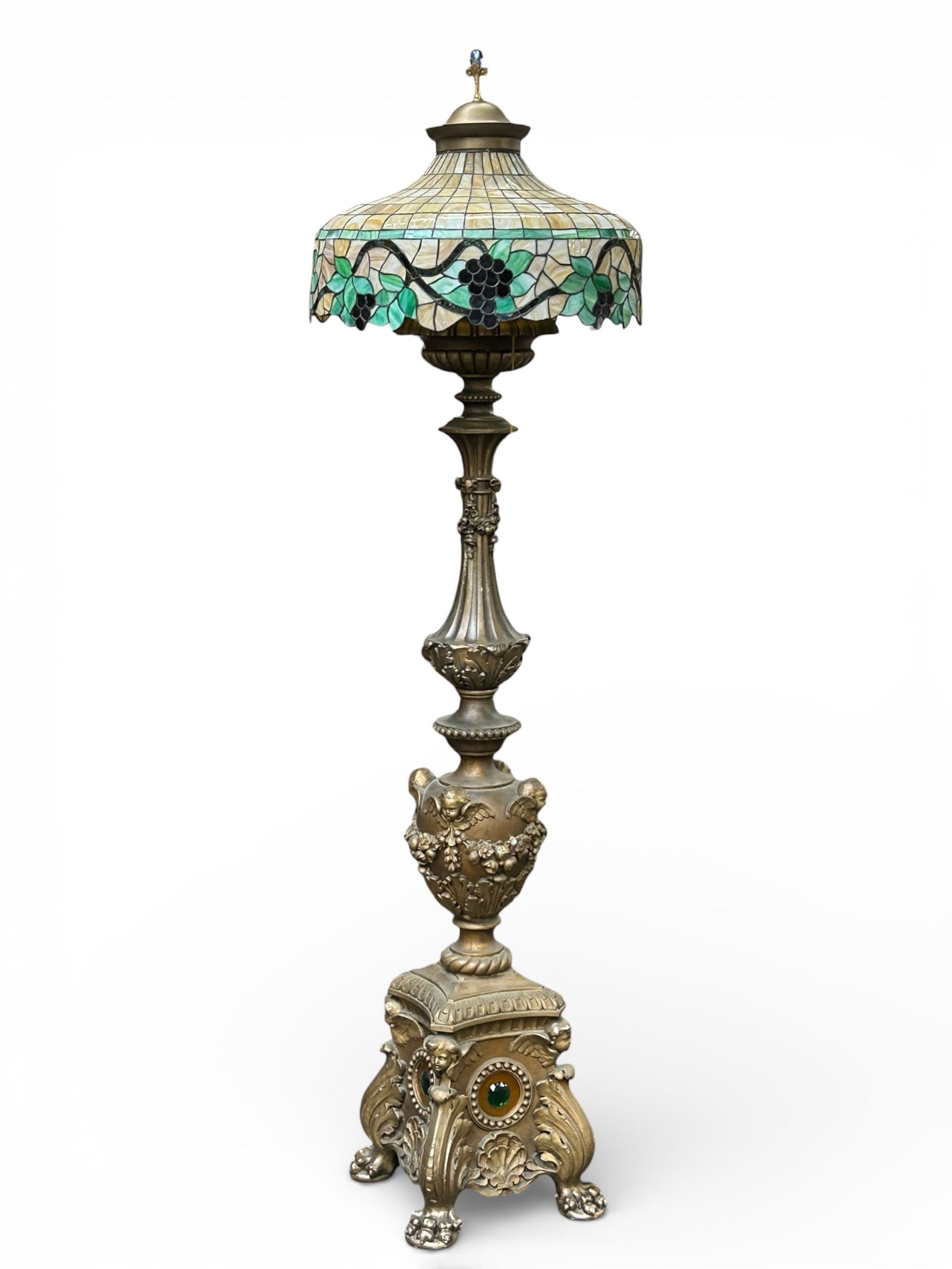 Victorian Floor Lamp w/ Chicago Mosaic ? Shade. (1 of 11)
