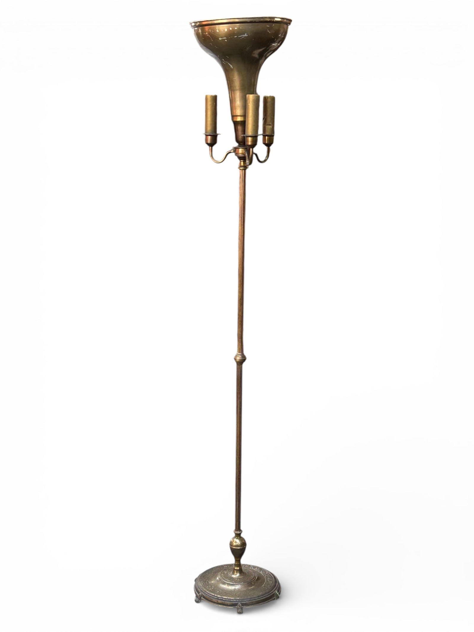 Vintage Brass ? Torchiere Floor Lamp. (1 of 4)