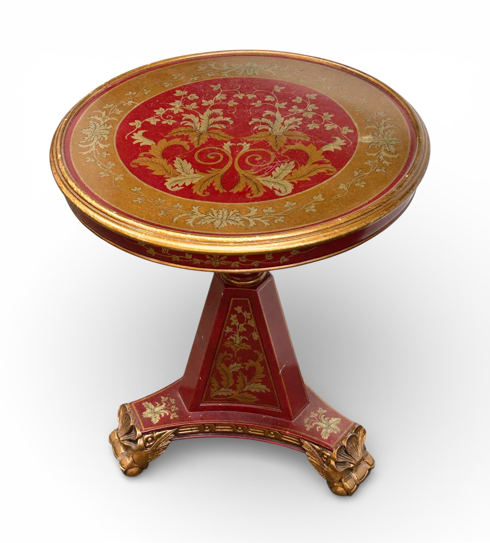 Ornate Painted Tilt Top Table. (1 of 8)