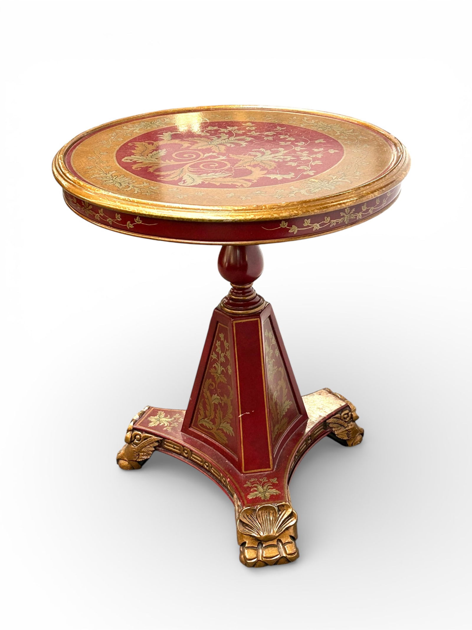 Ornate Painted Tilt Top Table. - 2