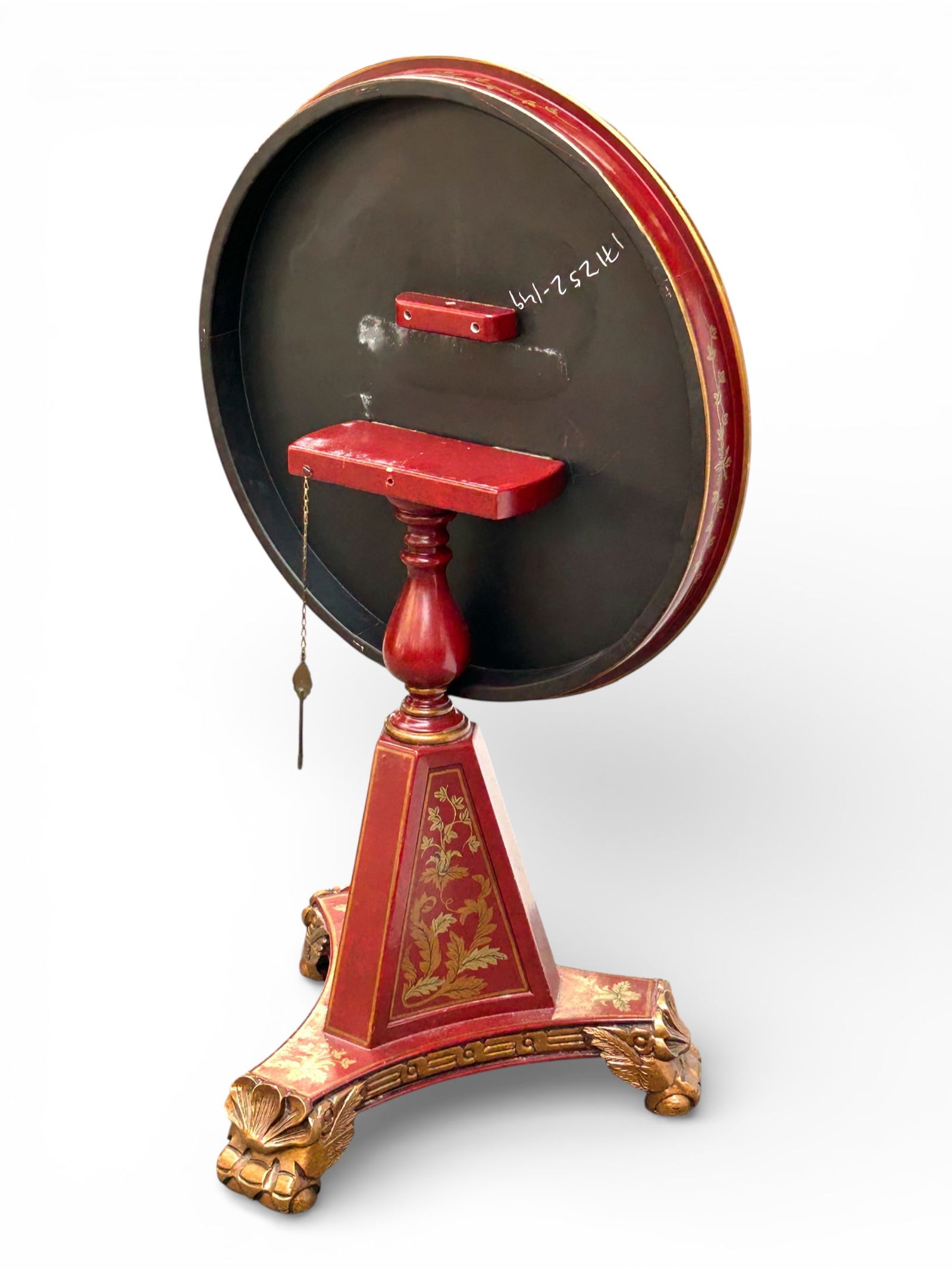 Ornate Painted Tilt Top Table. - 8