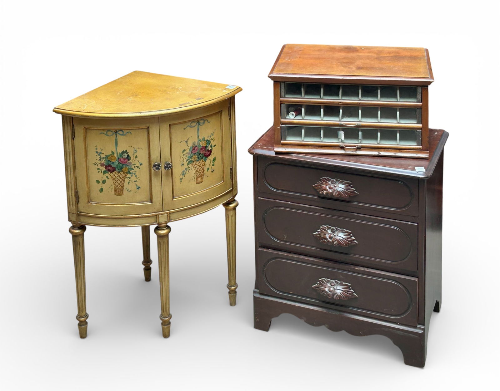 Lot: Thread Display, Forslund Chest, Phone Cabinet (1 of 16)