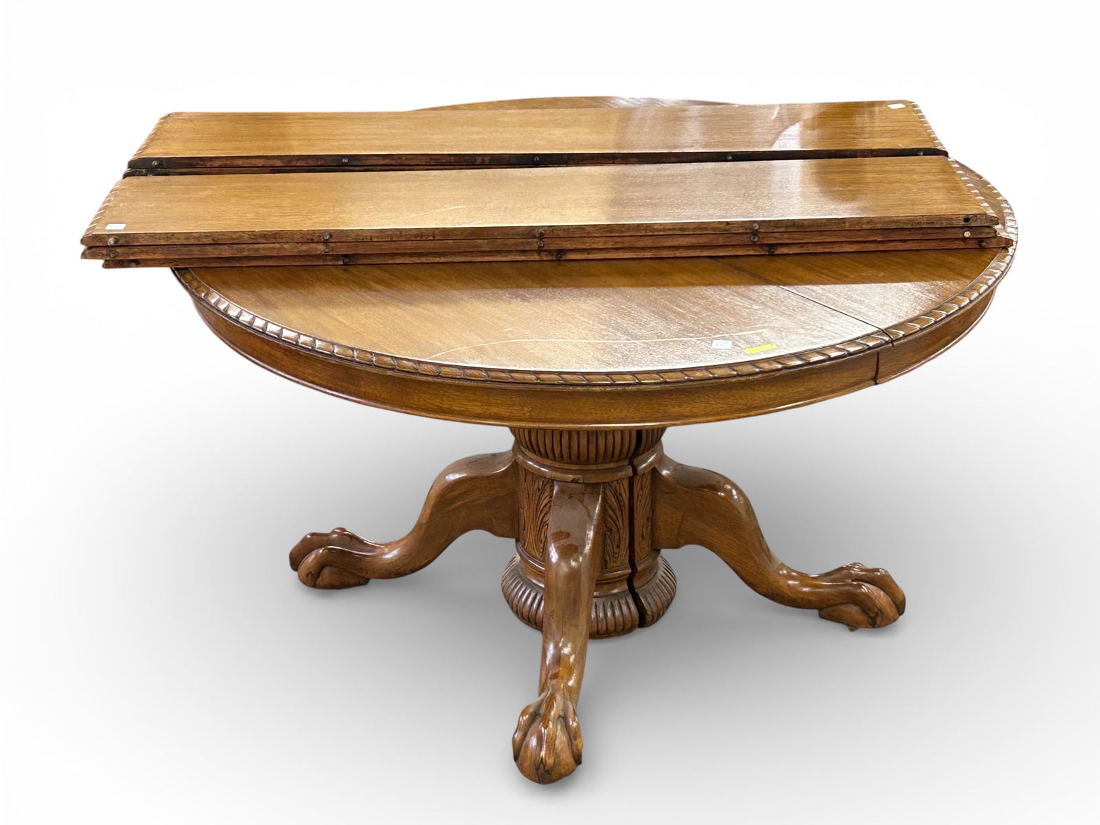 Antique Carved Walnut Dining Table. (1 of 7)