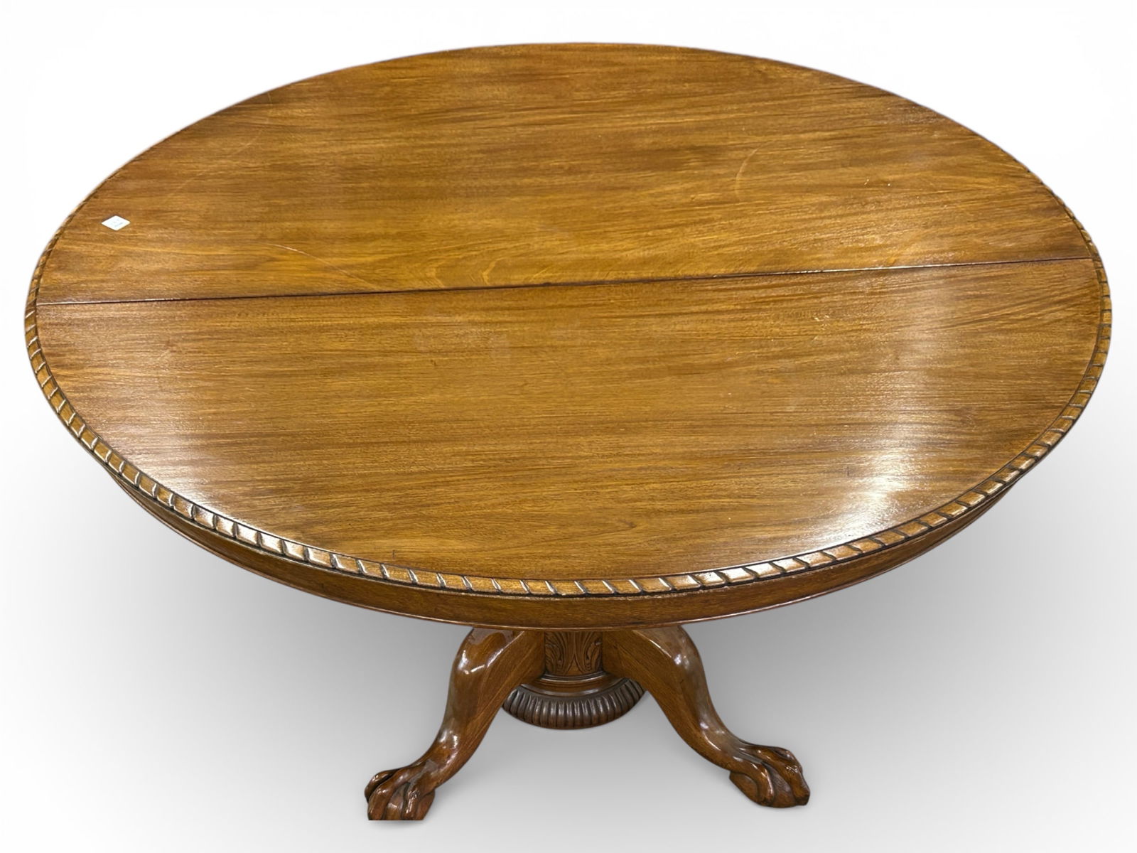 Antique Carved Walnut Dining Table. - 4