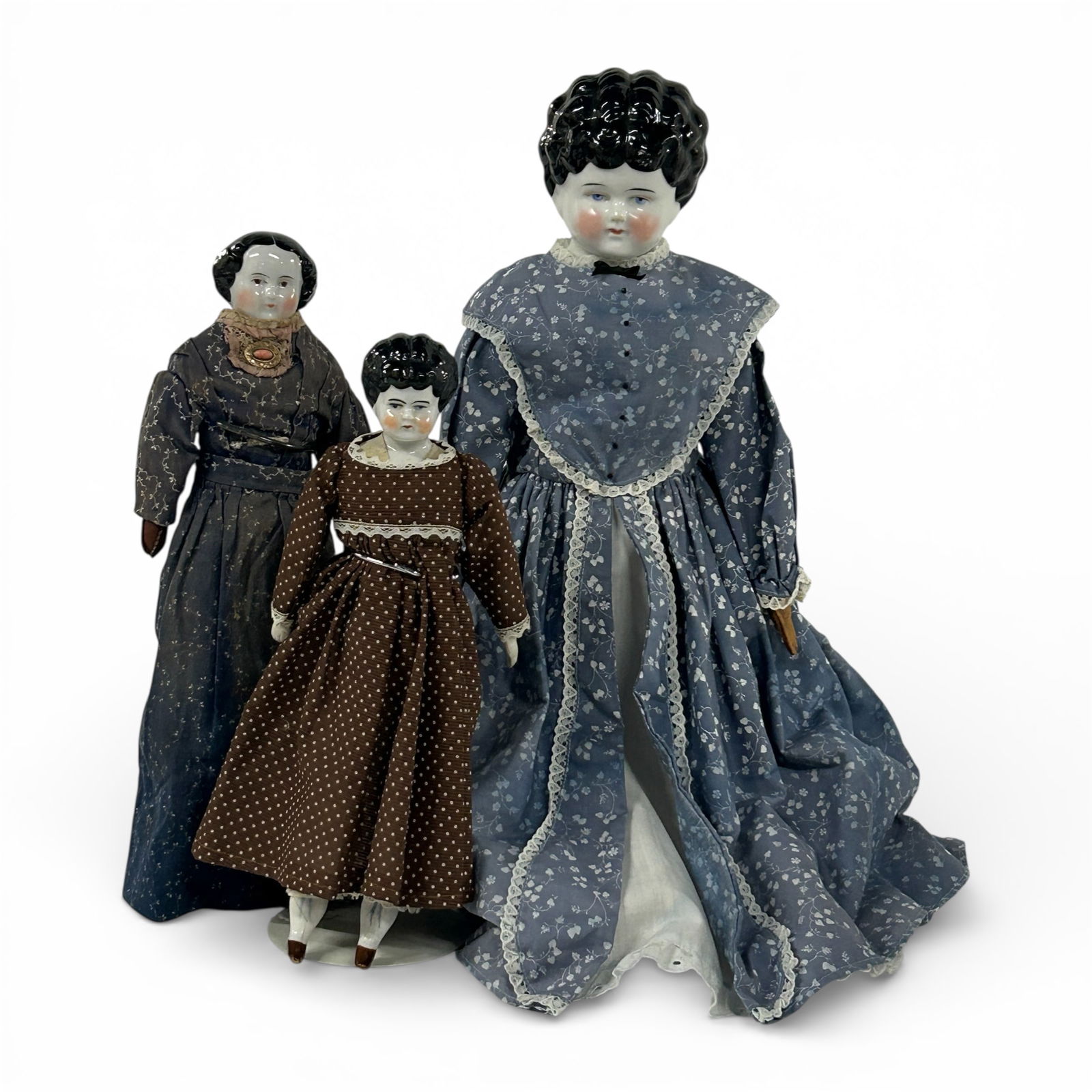 Lot of 3 China Head Dolls w/ Composite Bodies. (1 of 13)