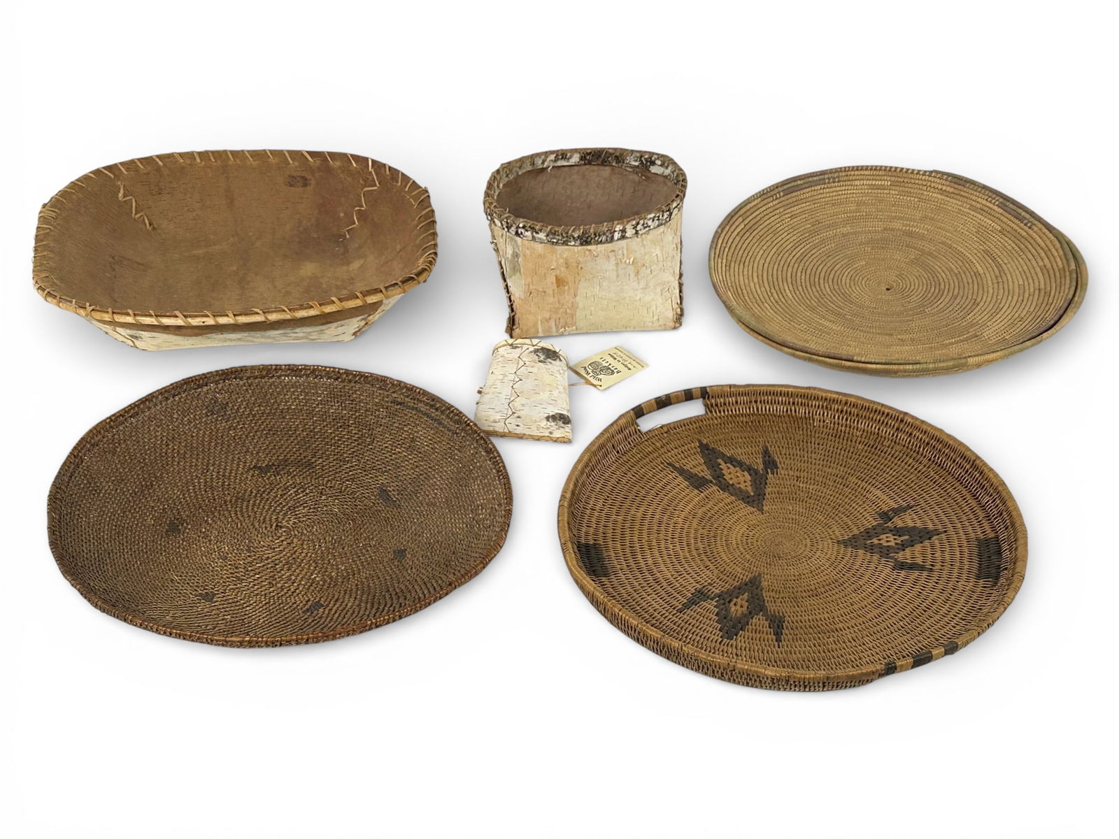 Lot of 7 Handmade Woven Baskets & More. (1 of 10)