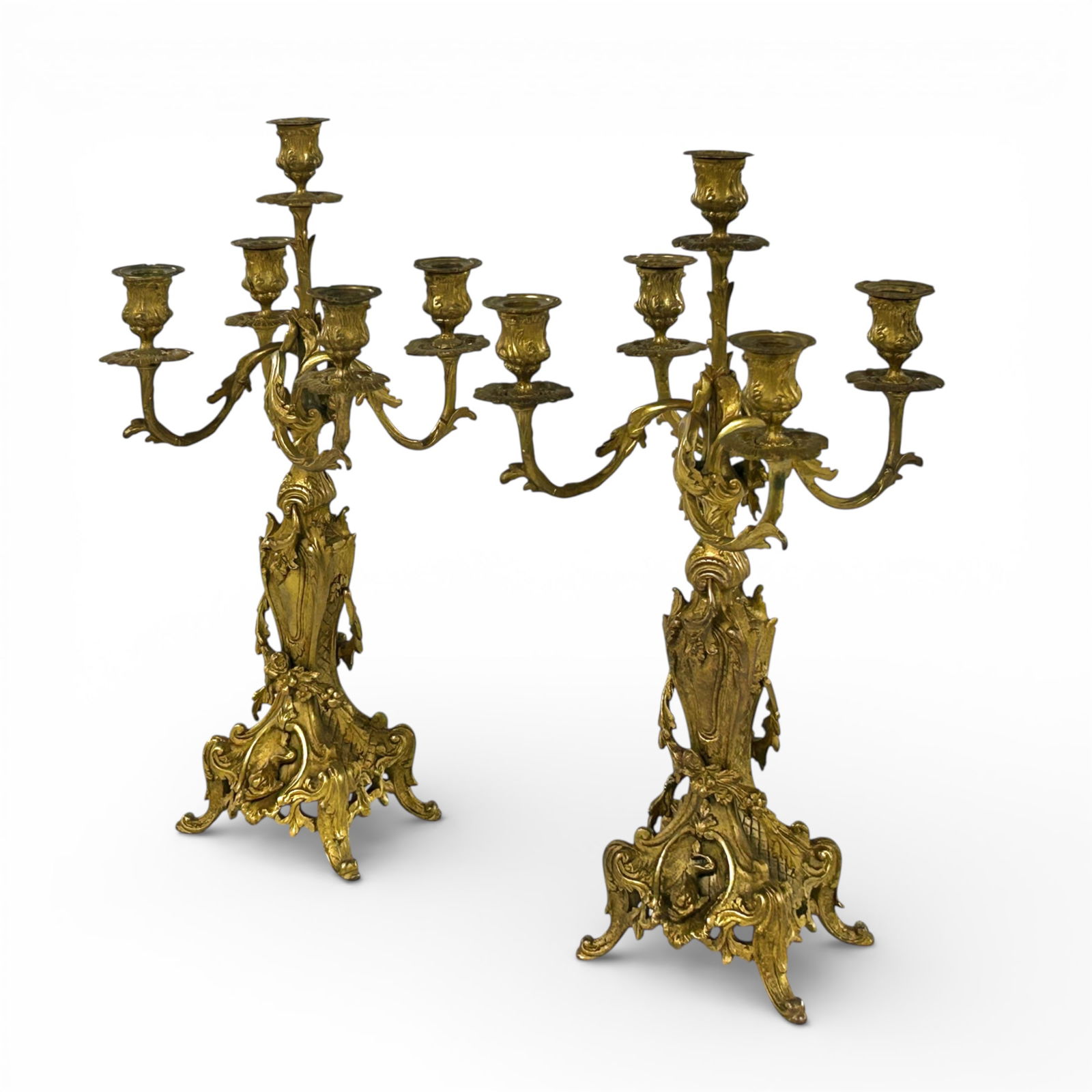 Antique French Gilt Bronze Rococo Style Candelabra (1 of 8)