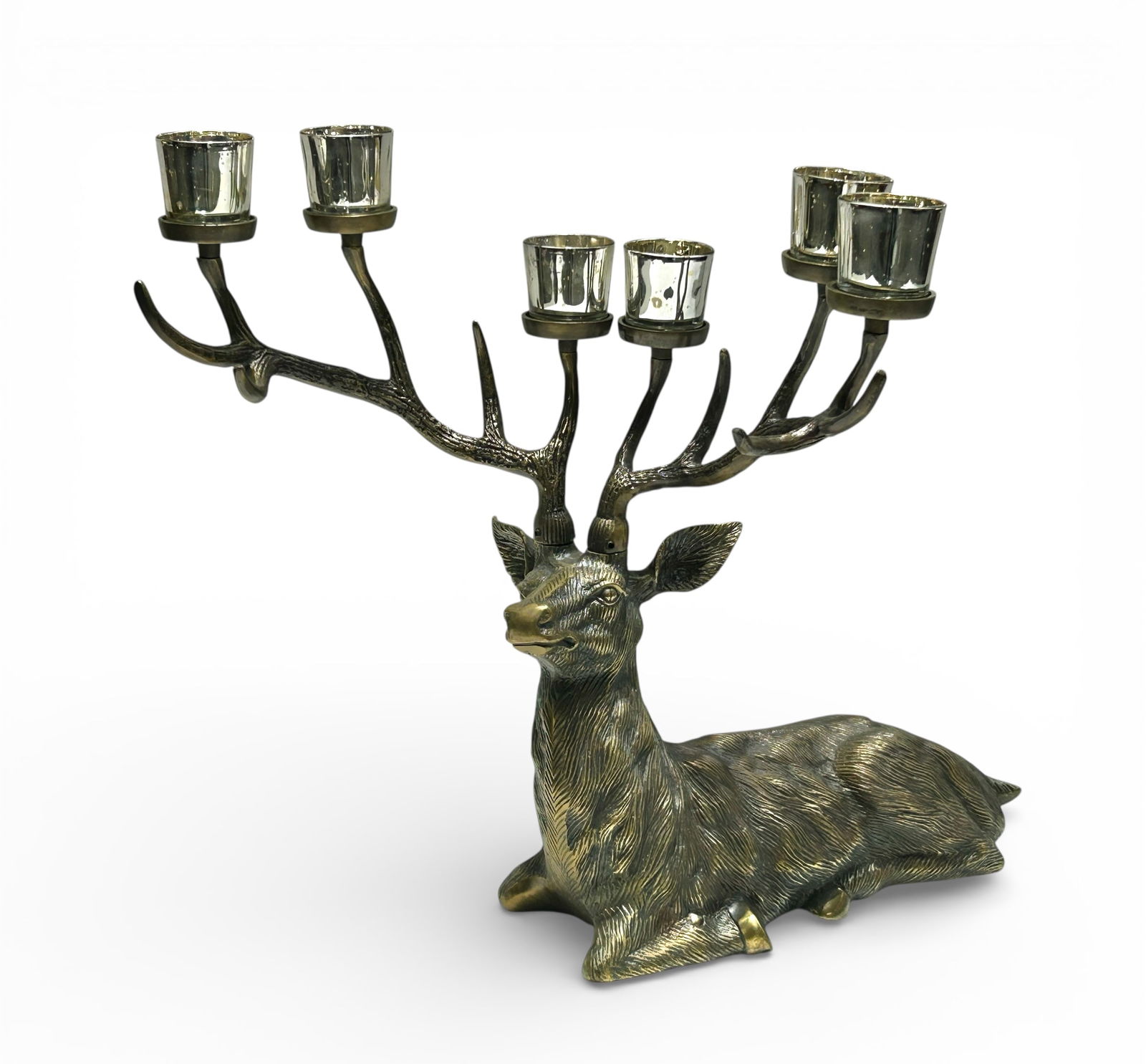 Bronzed Metal 12-Point Deer Table Top Candelabra. (1 of 10)