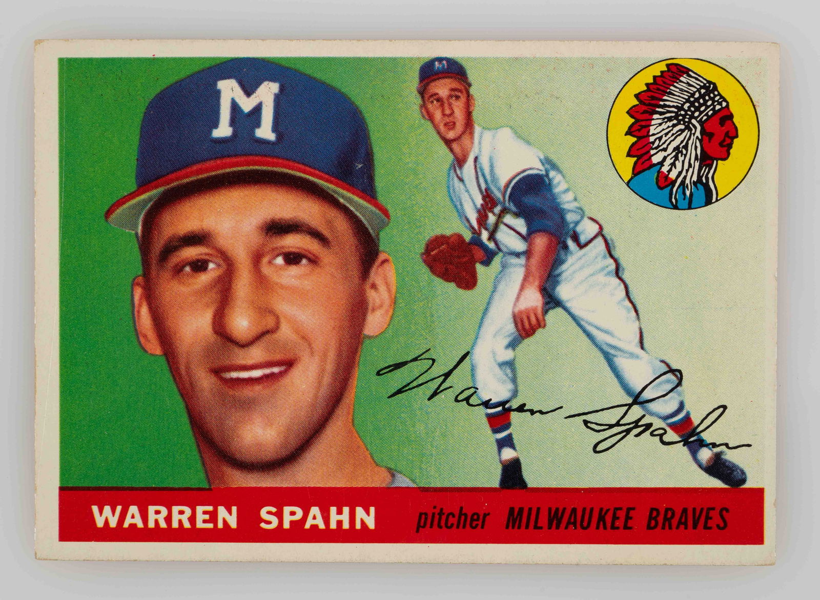 1955 Topps #31 Warren Spahn Baseball Card. (1 of 4)