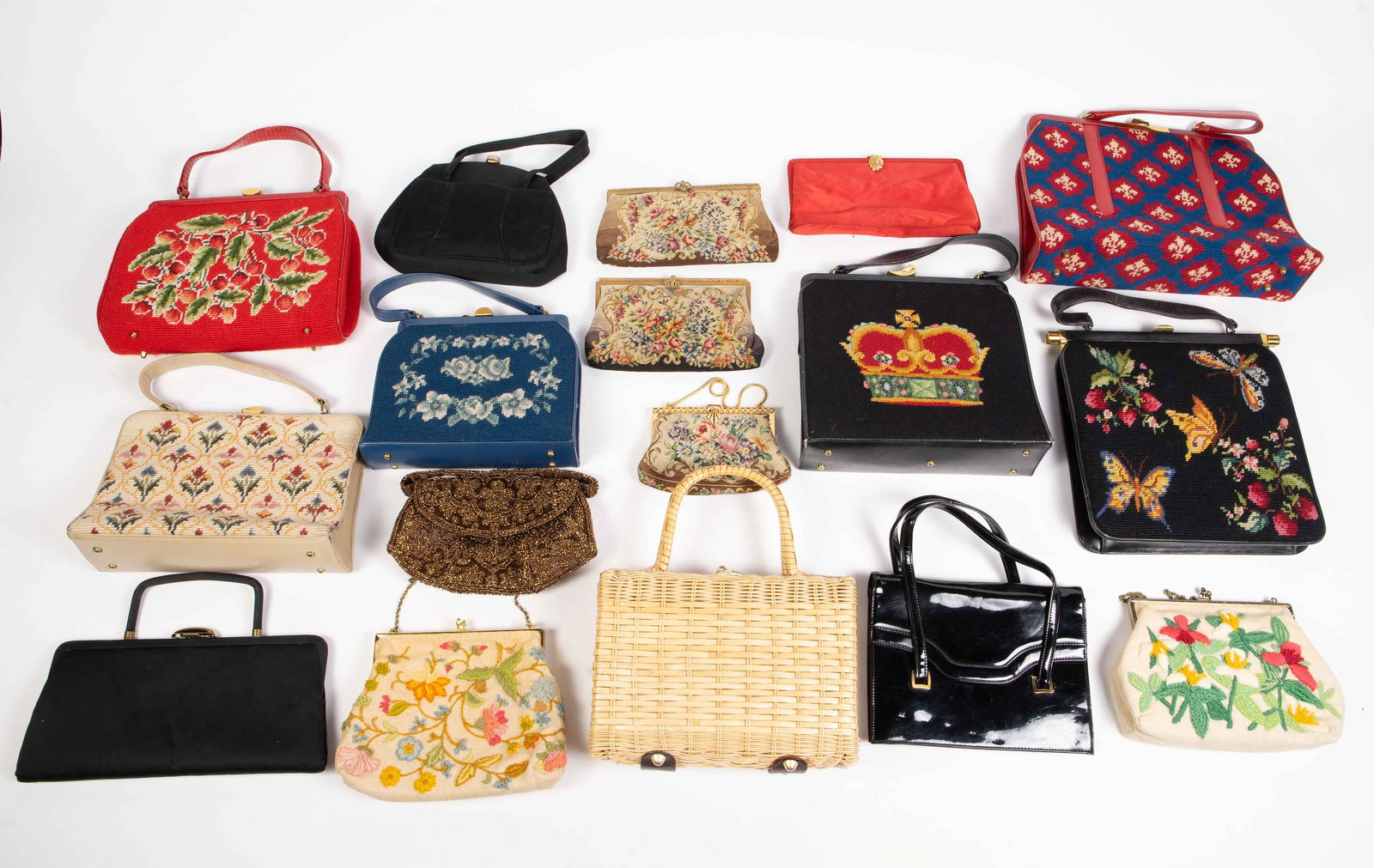 Lot of Vintage Handbags- Woven, Tapestry, etc. (1 of 6)